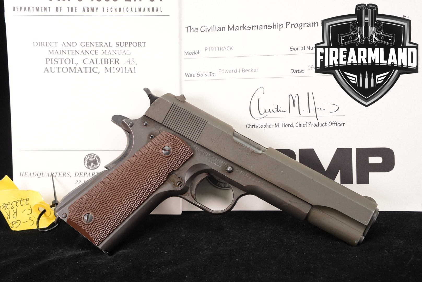 1945 Remington Rand M1911A1 CMP Rack Grade 45 ACP 1911 M1911 +CASE, COA-img-0