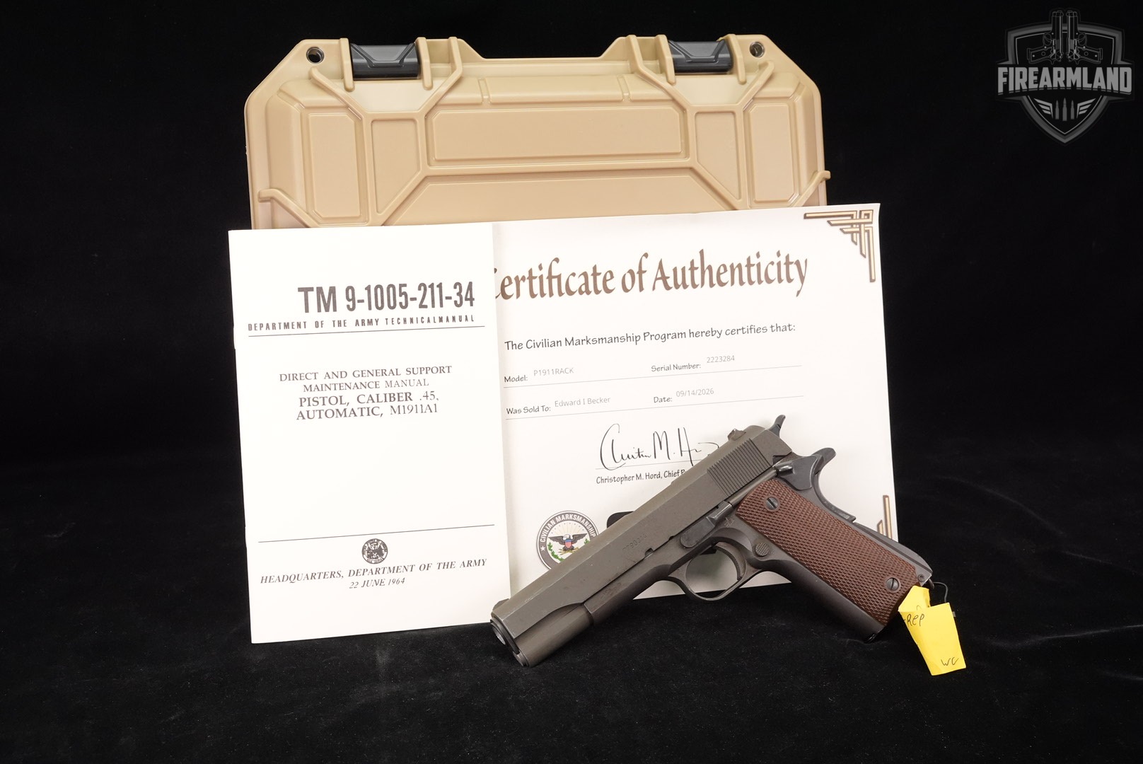 1945 Remington Rand M1911A1 CMP Rack Grade 45 ACP 1911 M1911 +CASE, COA-img-2