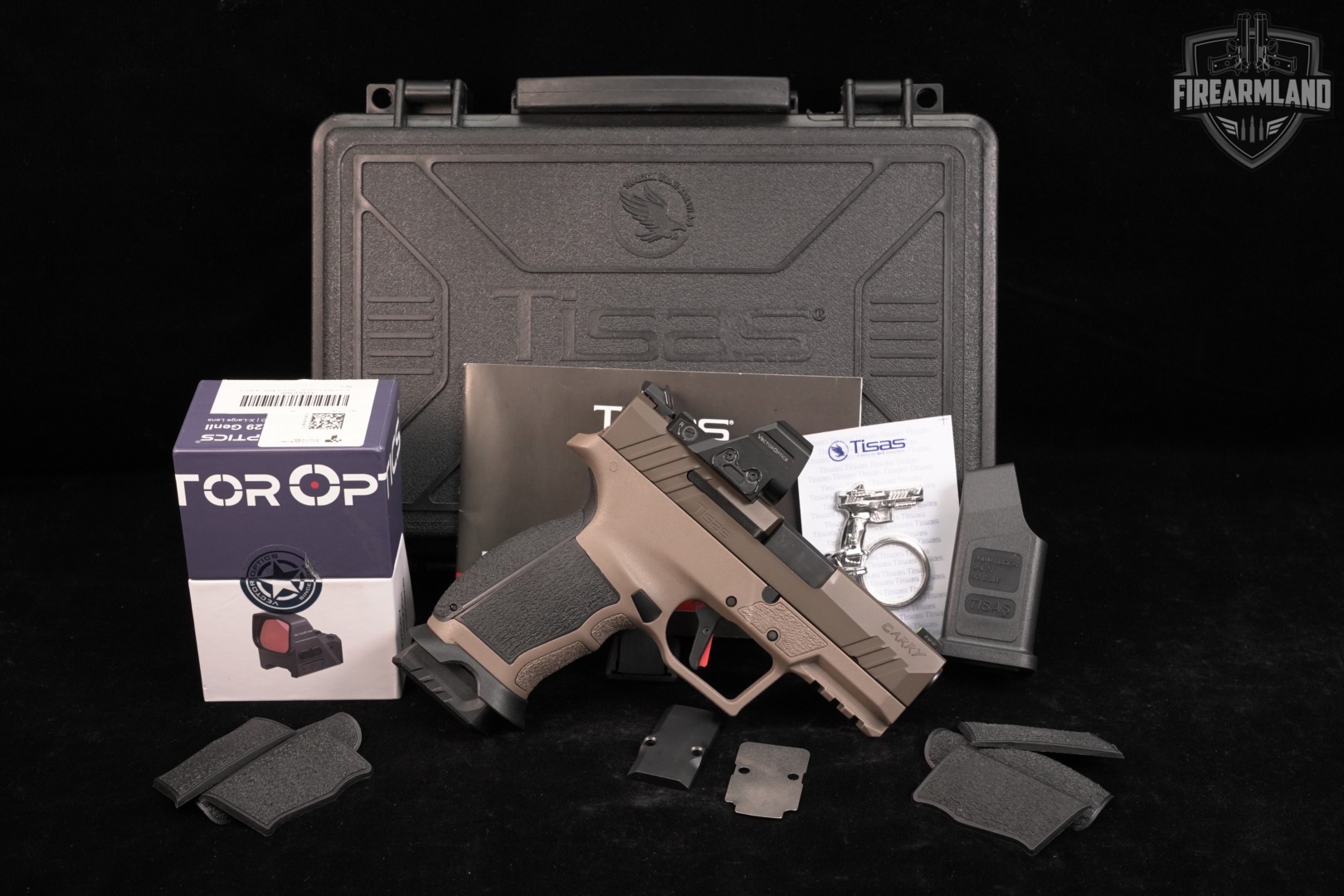 Tisas PX-9 Carry 9mm 3.5" FDE PX9 +2 MAGS, ORIG CASE, VECTOR FRENZY OPTICS-img-2
