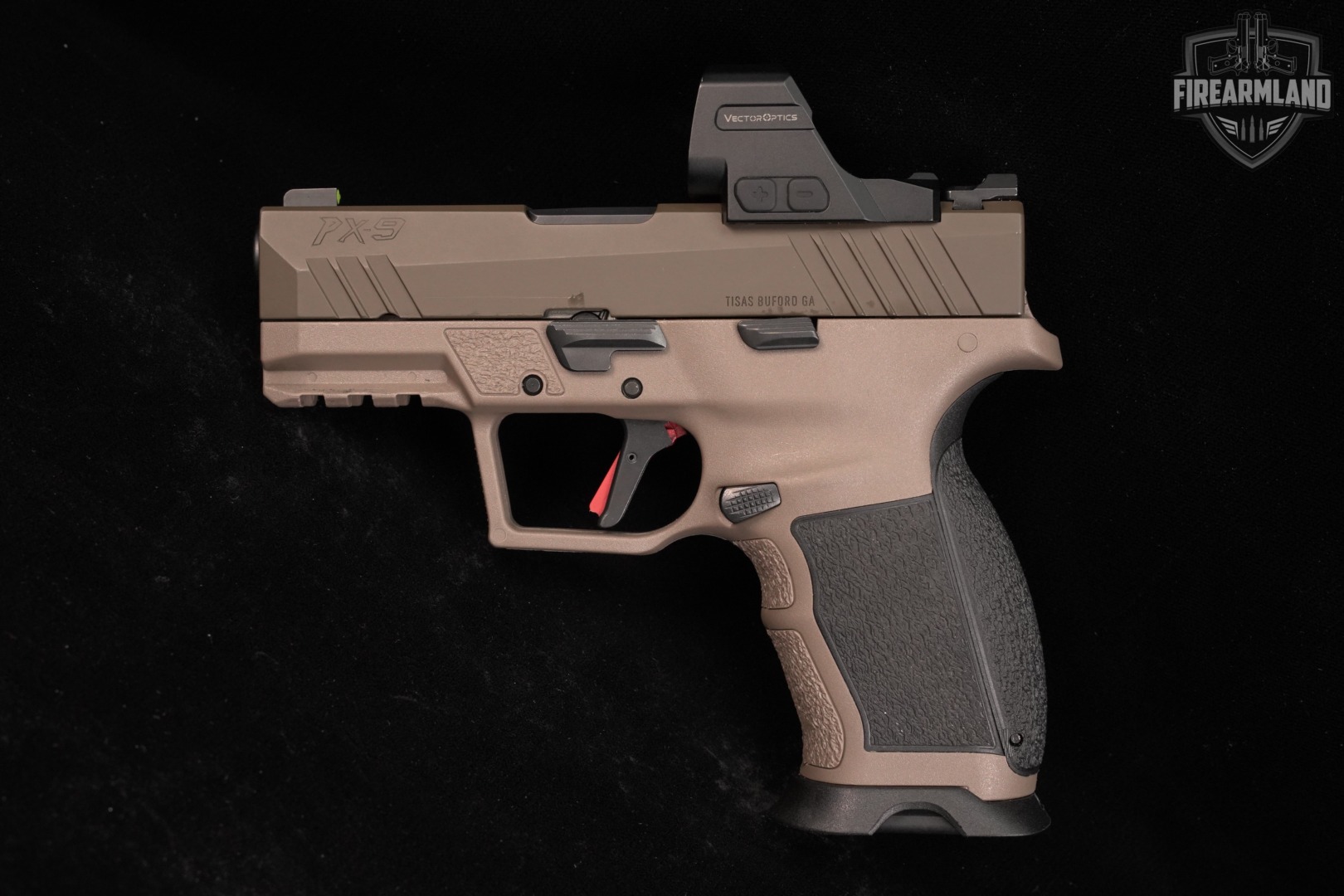 Tisas PX-9 Carry 9mm 3.5" FDE PX9 +2 MAGS, ORIG CASE, VECTOR FRENZY OPTICS-img-3