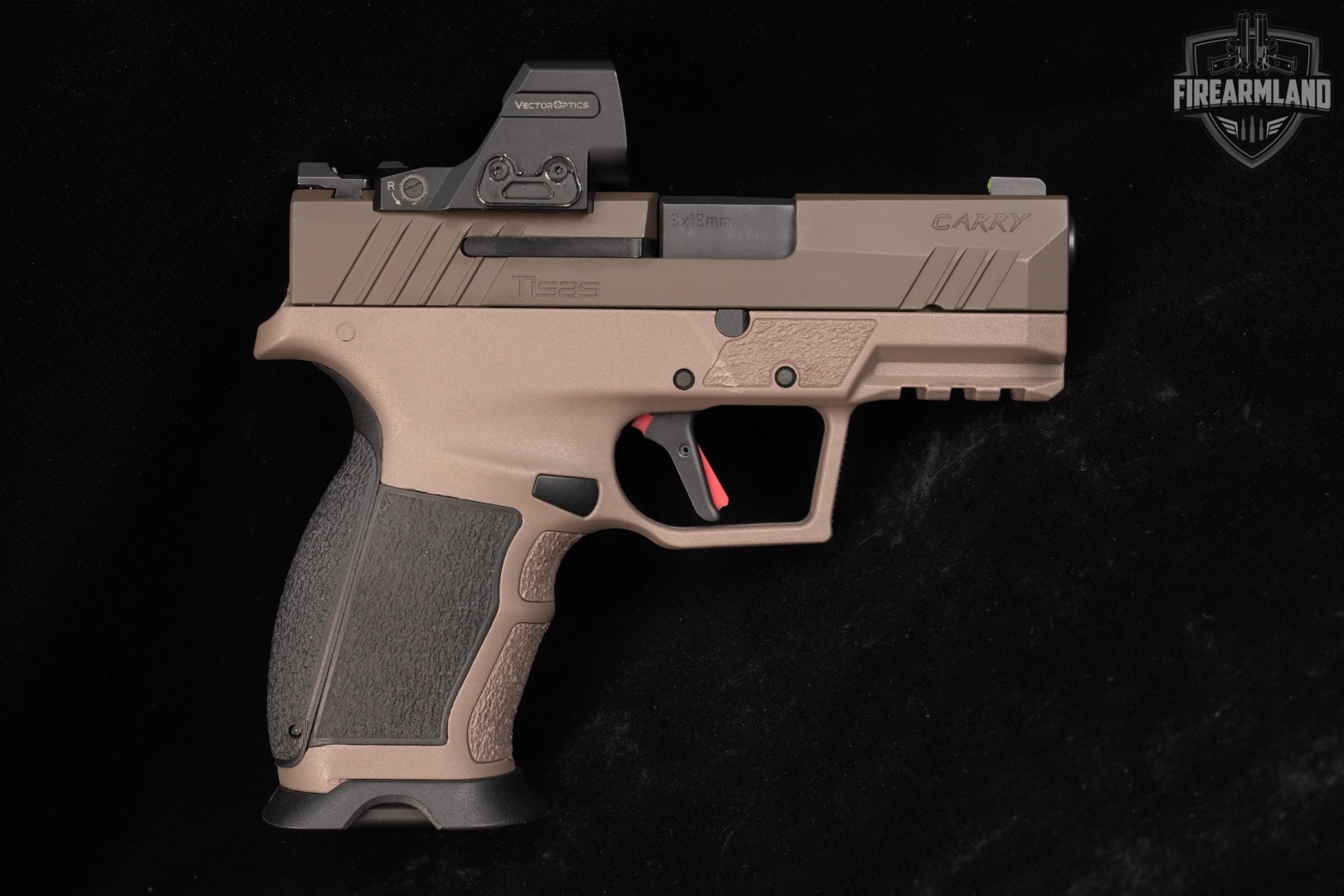 Tisas PX-9 Carry 9mm 3.5" FDE PX9 +2 MAGS, ORIG CASE, VECTOR FRENZY OPTICS-img-4