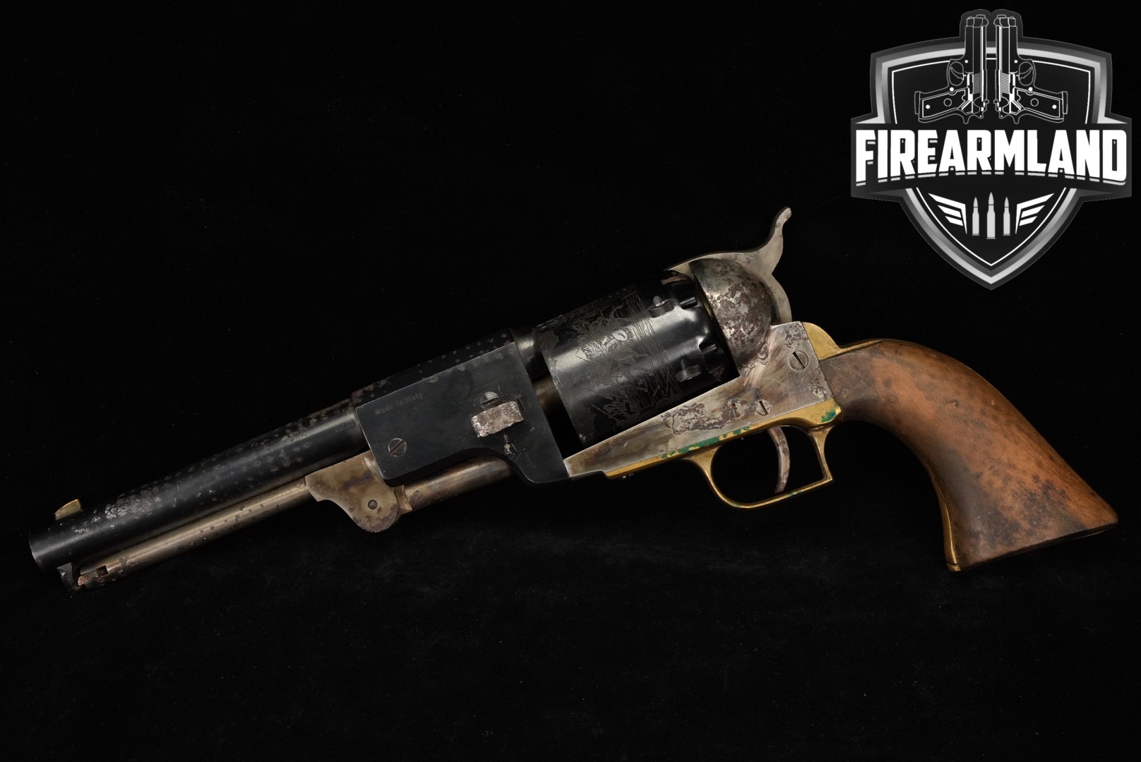 A Uberti 1848 Dragoon Second Model 44 BPM 7.5" Color Case Hardened & Blued-img-0