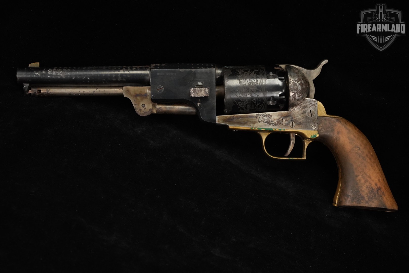 A Uberti 1848 Dragoon Second Model 44 BPM 7.5" Color Case Hardened & Blued-img-2