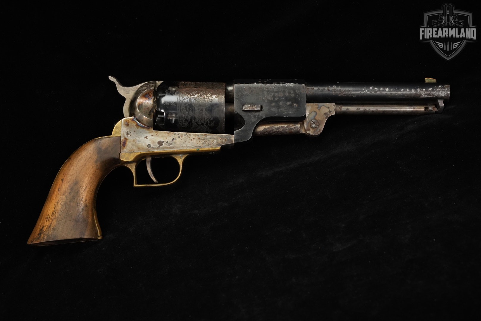 A Uberti 1848 Dragoon Second Model 44 BPM 7.5" Color Case Hardened & Blued-img-4