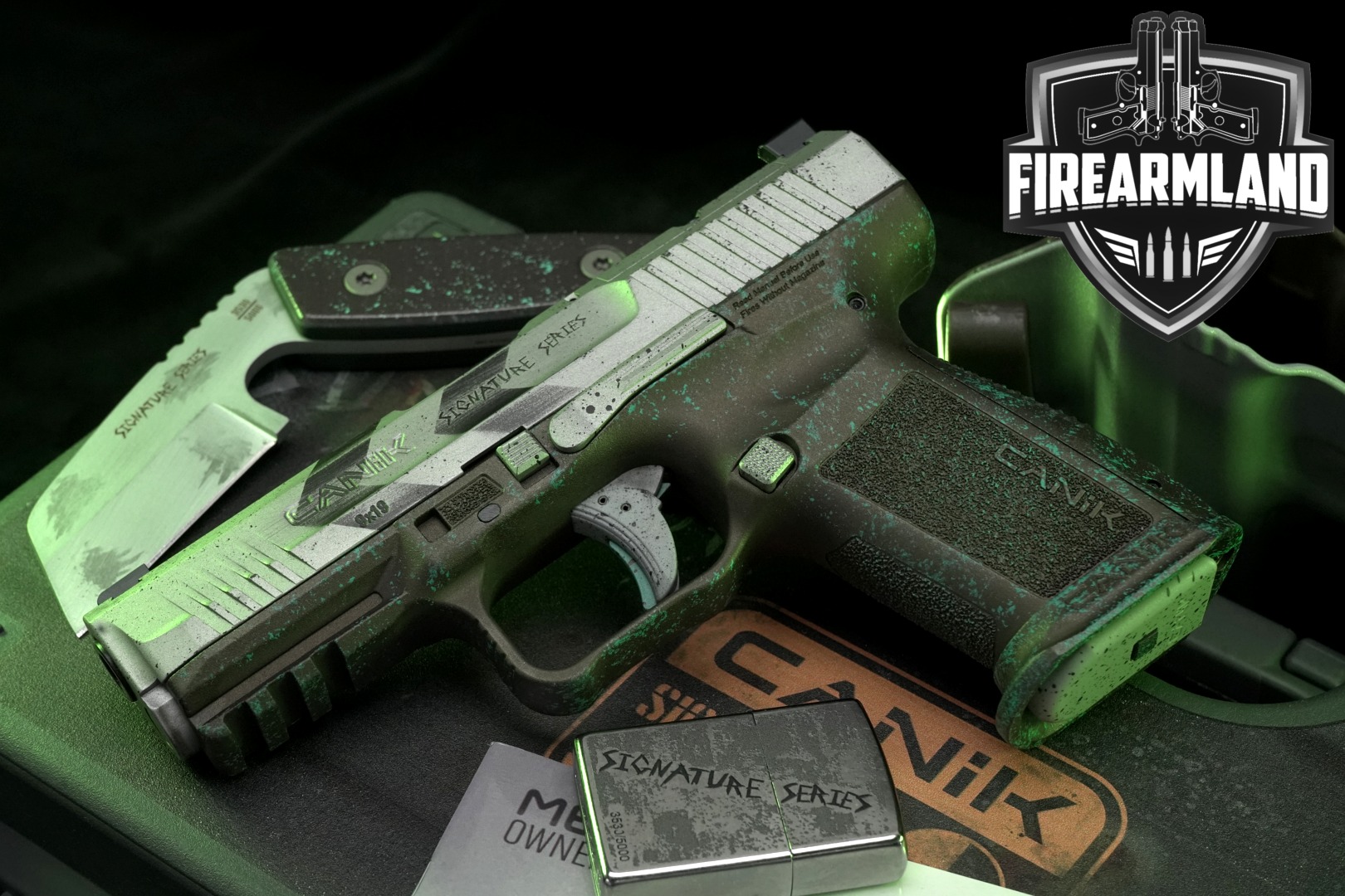 Canik METE SF Signature Series, Apocalypse, Limited Edition 9mm Luger Apocalypse Green in Excellent Condition Thumbnail