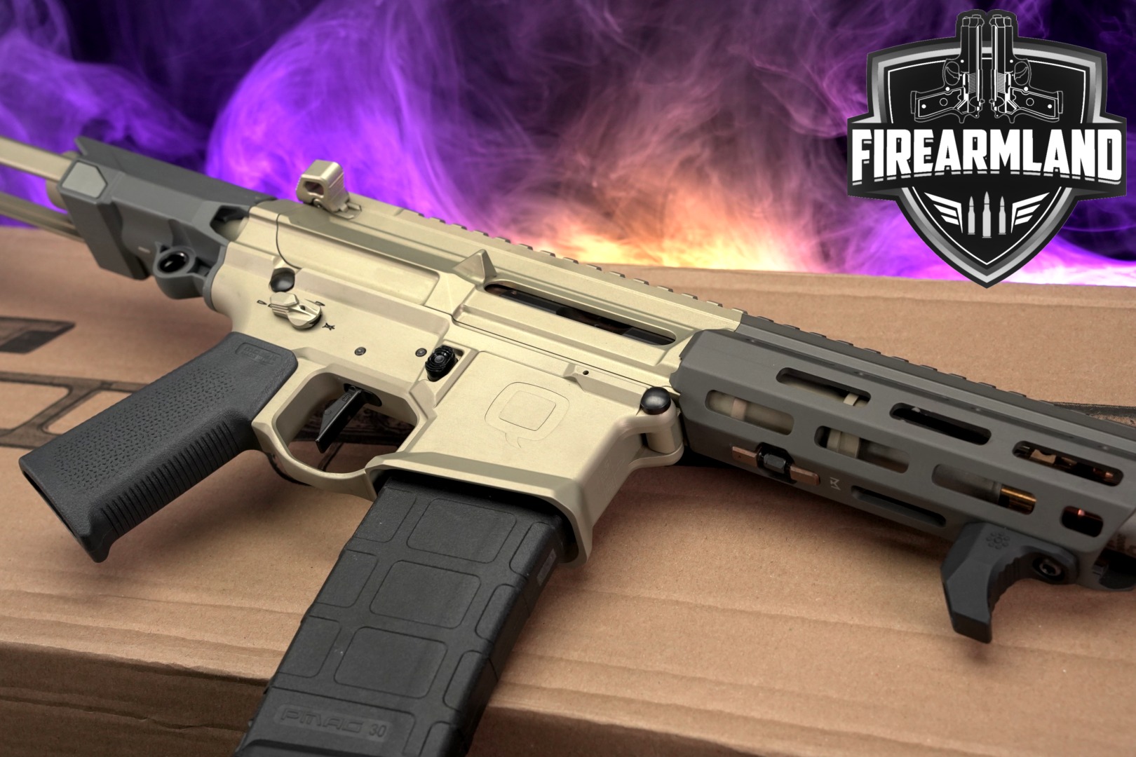 Q Honey Badger Pistol .300 AAC Blackout (7.62x35mm) Clear Anodized & Gray in Very Good Condition Thumbnail