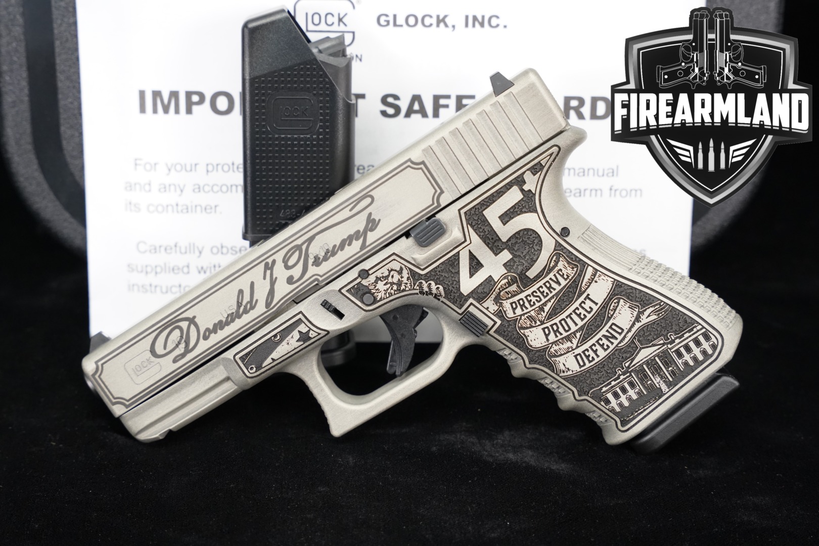 Used Glock G19 Gen 3, Donald J. Trump 45 Themed Auction | FirearmLand