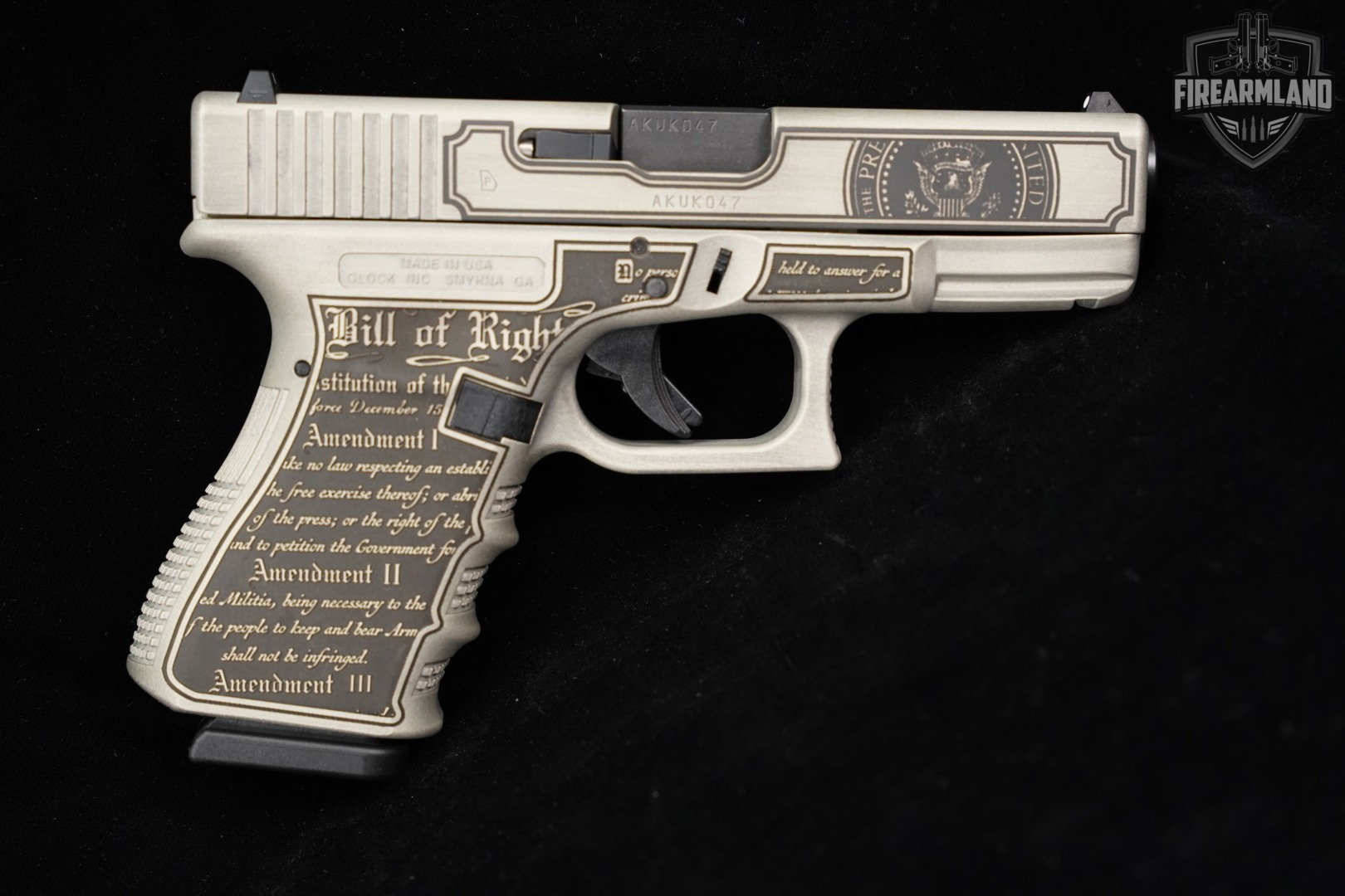 Used Glock G19 Gen 3, Donald J. Trump 45 Themed Auction | FirearmLand