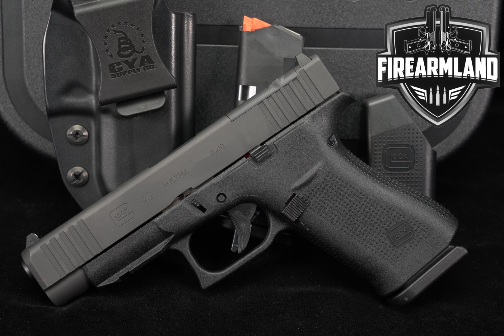 Glock G48 Slimline MOS 9mm Luger Two-Tone Black & Gray in Excellent Condition Thumbnail