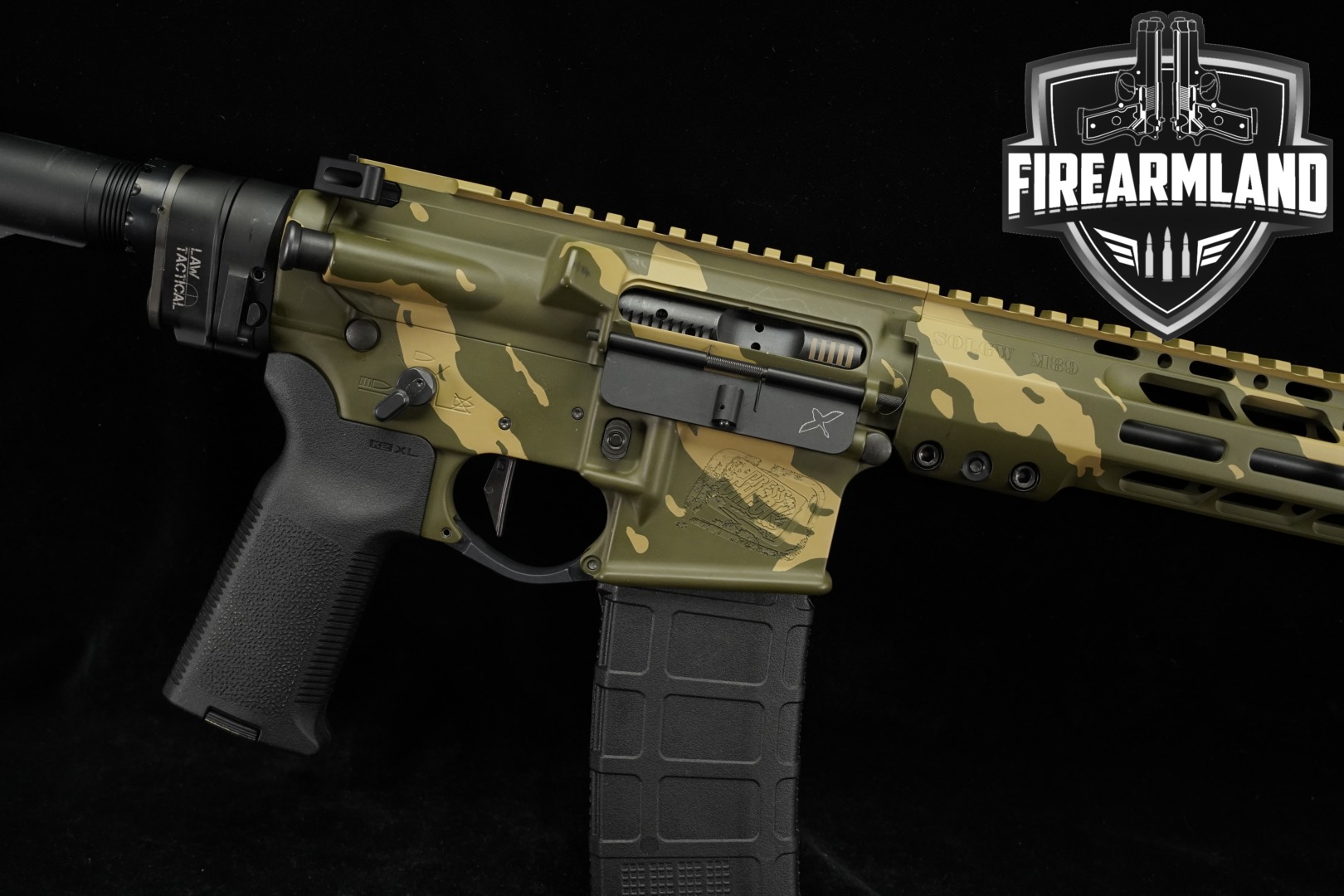Sons of Liberty Gunworks M4 M89 5.56mm NATO Green/Tan Camo in Excellent Condition Thumbnail