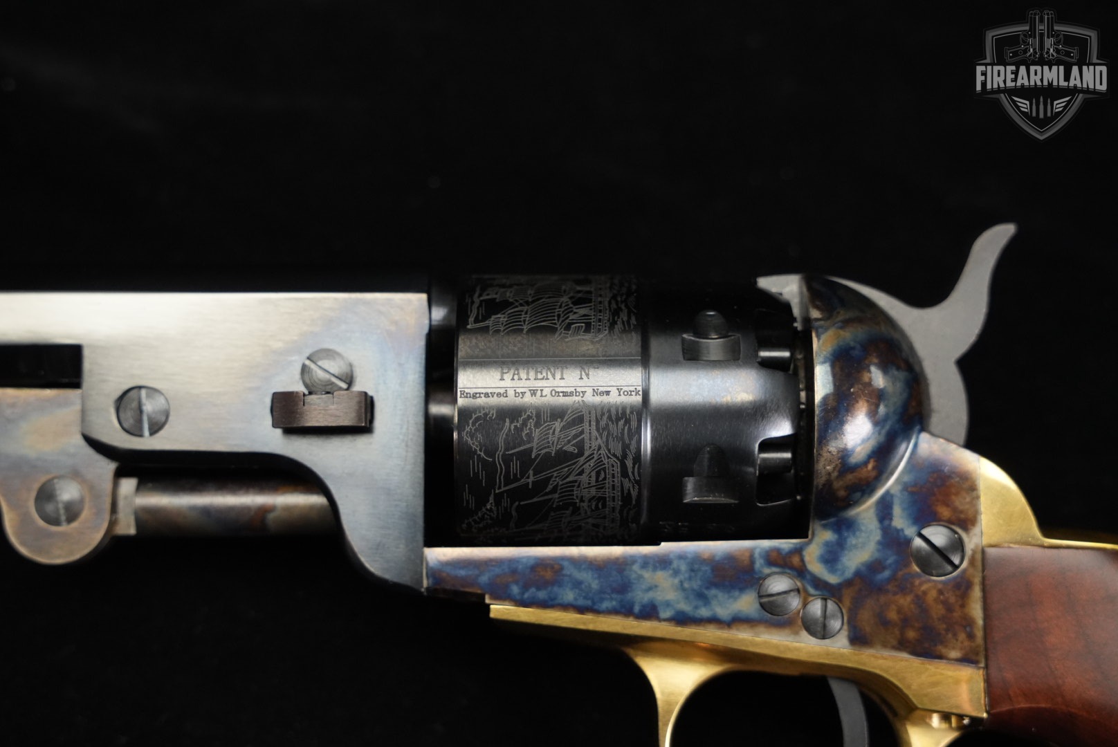 F.lli Pietta 1851 Navy 44 BPM Flli 7.5" Blued ORMSBY OCTAGON +ORIG BOX-img-17
