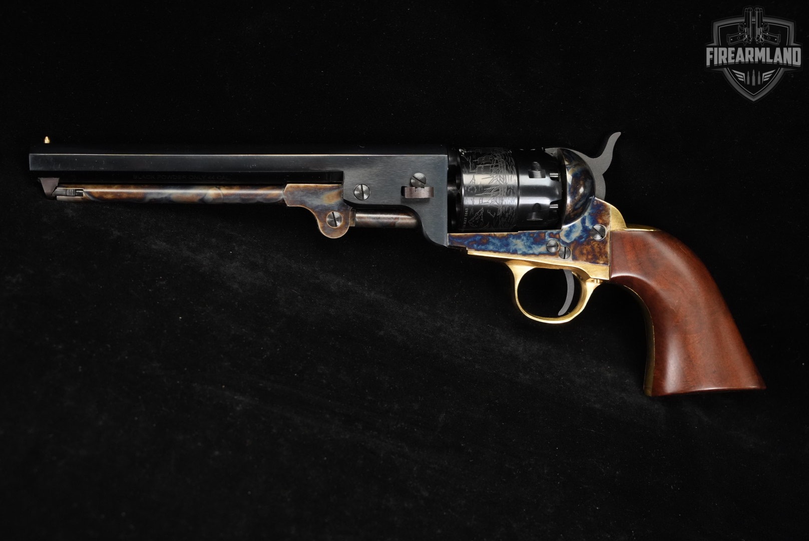 F.lli Pietta 1851 Navy 44 BPM Flli 7.5" Blued ORMSBY OCTAGON +ORIG BOX-img-3