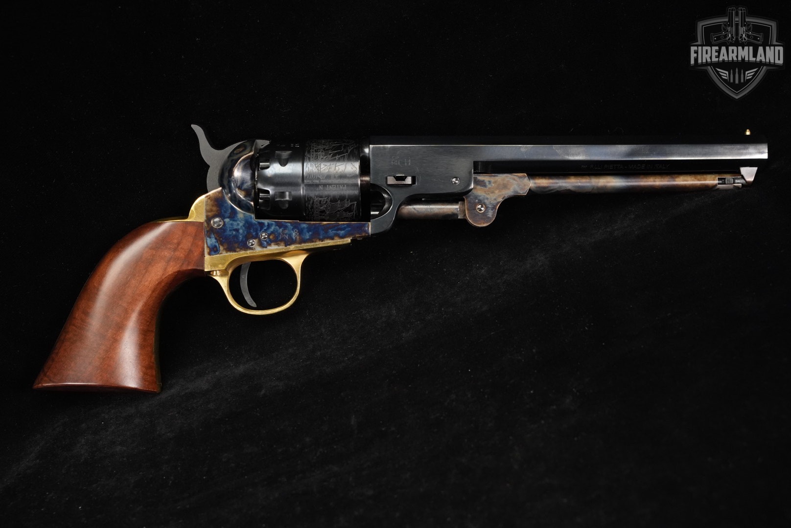 F.lli Pietta 1851 Navy 44 BPM Flli 7.5" Blued ORMSBY OCTAGON +ORIG BOX-img-4