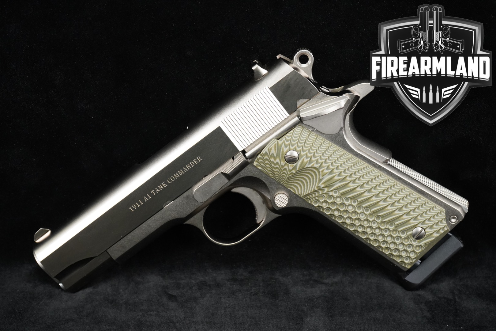 Tisas 1911A1 Tank Commander TC 9M, Issued Series 9mm Luger Electroless Nickel in Excellent Condition Thumbnail
