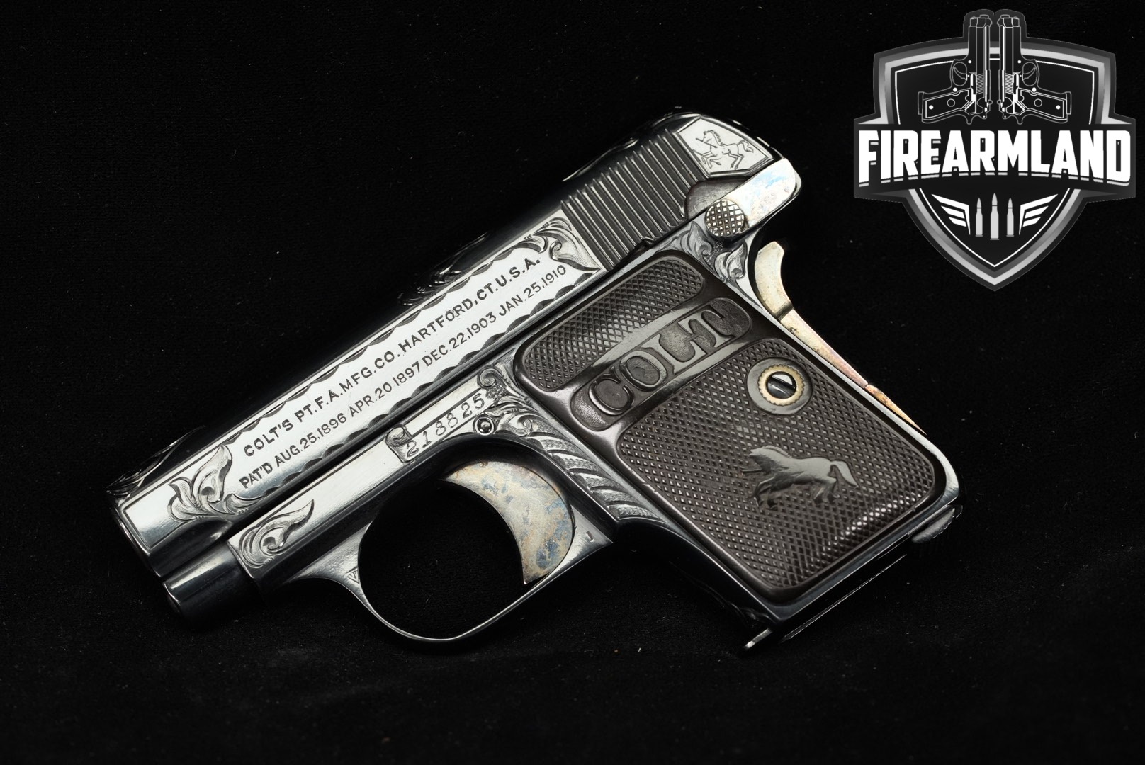 1919 Colt Model 1908 Vest Pocket .25 ACP (6.35mm) Nickel in Very Good Condition Thumbnail