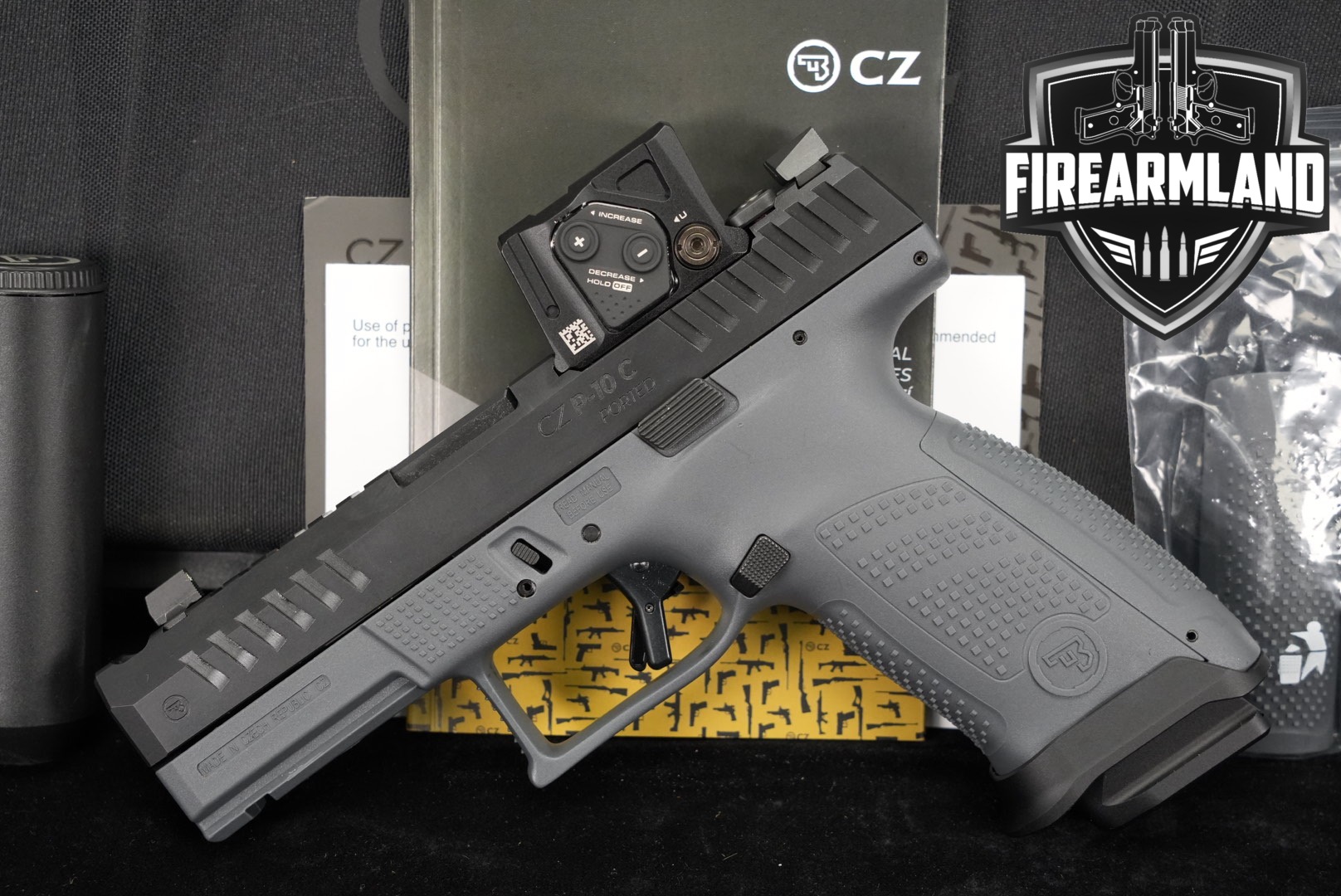 CZ P-10 C PortedElite 9mm Black & Grey P10 P10C +ORIG CASE, AIMPOINT COA-img-0