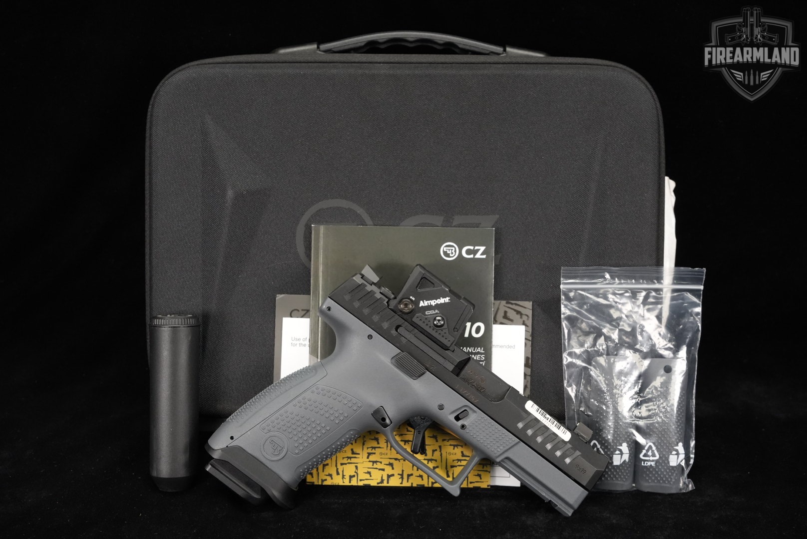 CZ P-10 C PortedElite 9mm Black & Grey P10 P10C +ORIG CASE, AIMPOINT COA-img-2
