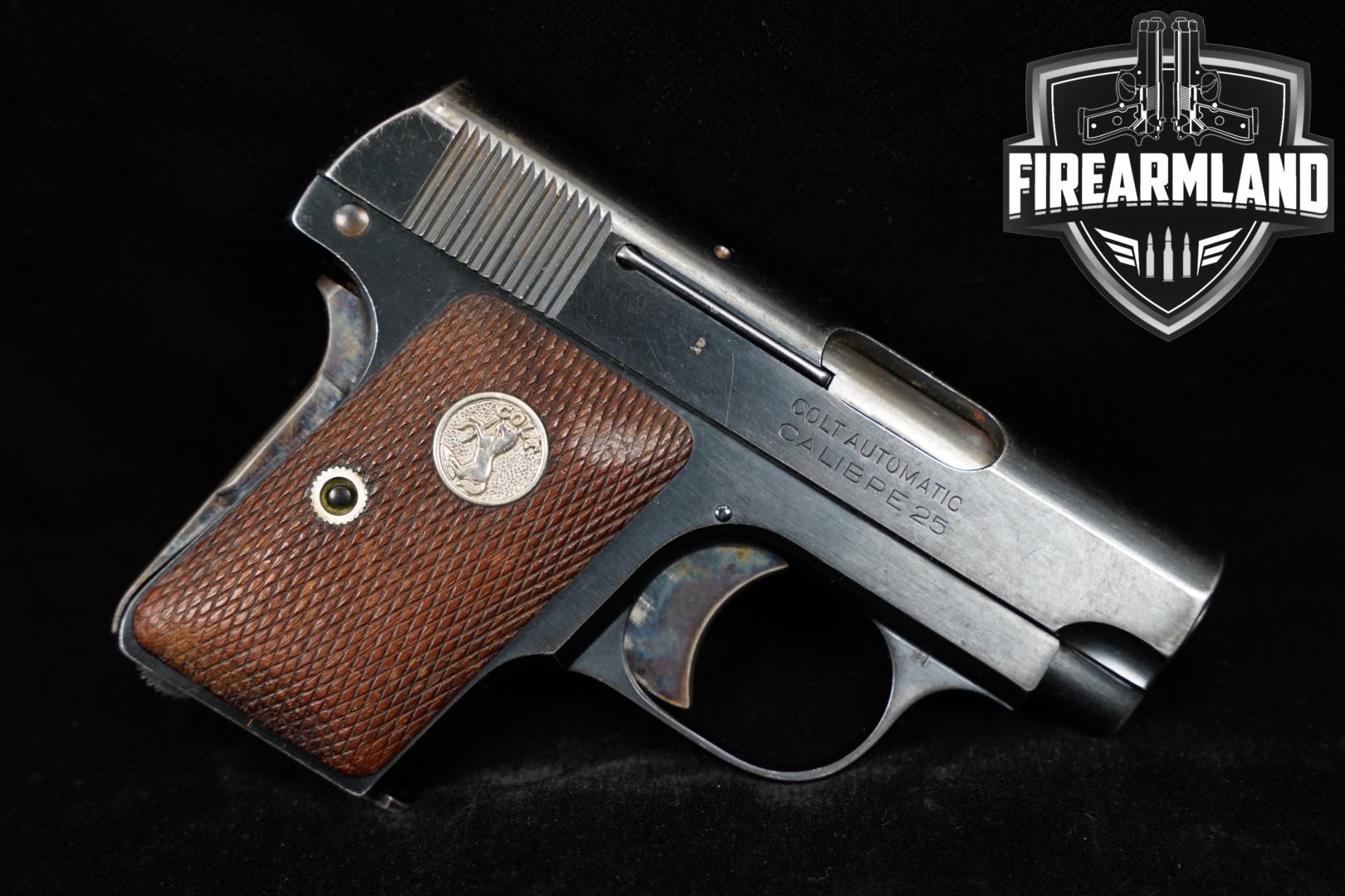 1928 Colt Model 1908 Vest Pocket .25 ACP (6.35mm) Blued in Good Condition Thumbnail