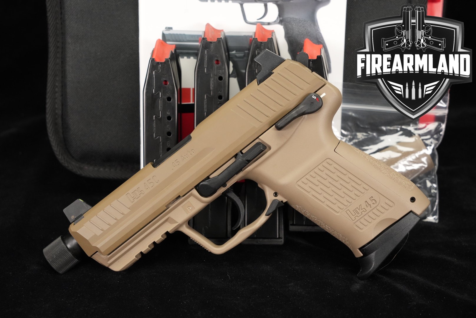 Heckler & Koch HK45 Compact Tactical V1 H&K 45 ACP FDE THREADED +5 MAGS-img-0