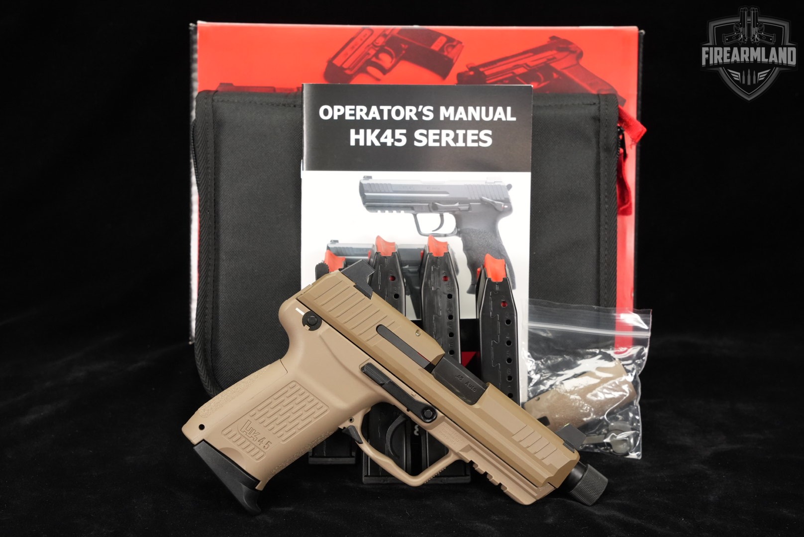 Heckler & Koch HK45 Compact Tactical V1 H&K 45 ACP FDE THREADED +5 MAGS-img-2