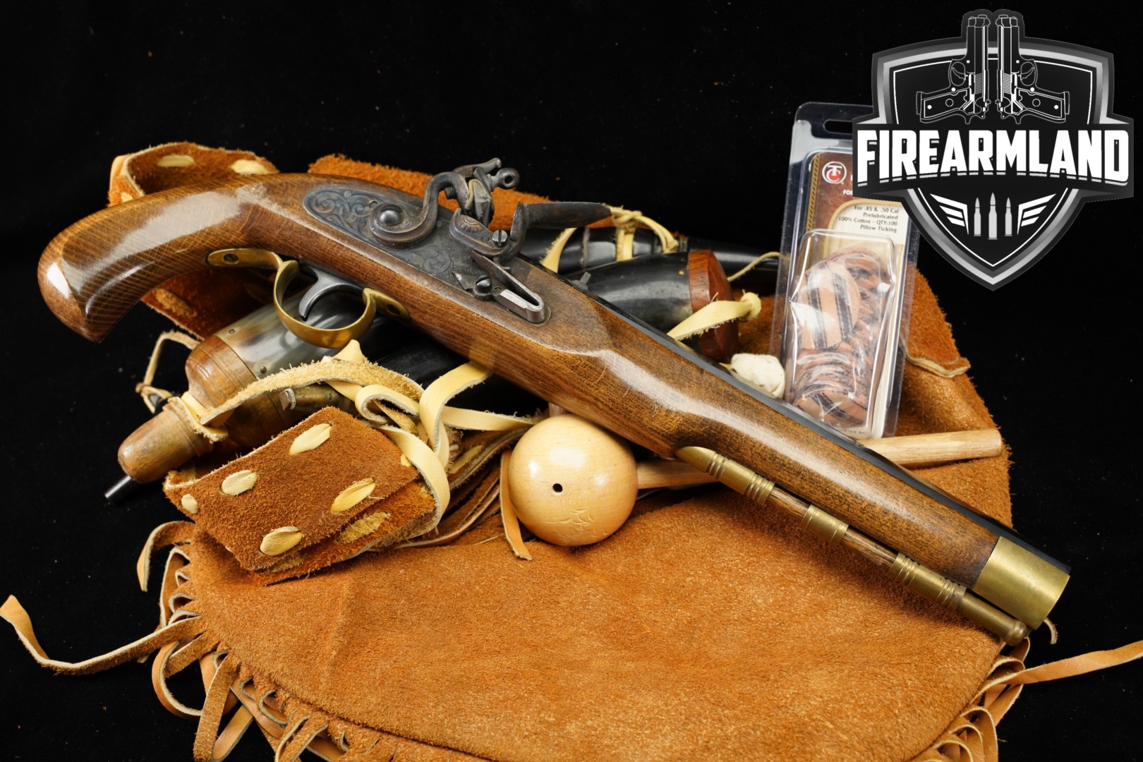 Miroku KOREA Kentucky Pistol Flintlock 45 10" Blued & Curly Maple Ultra-Hi-img-0