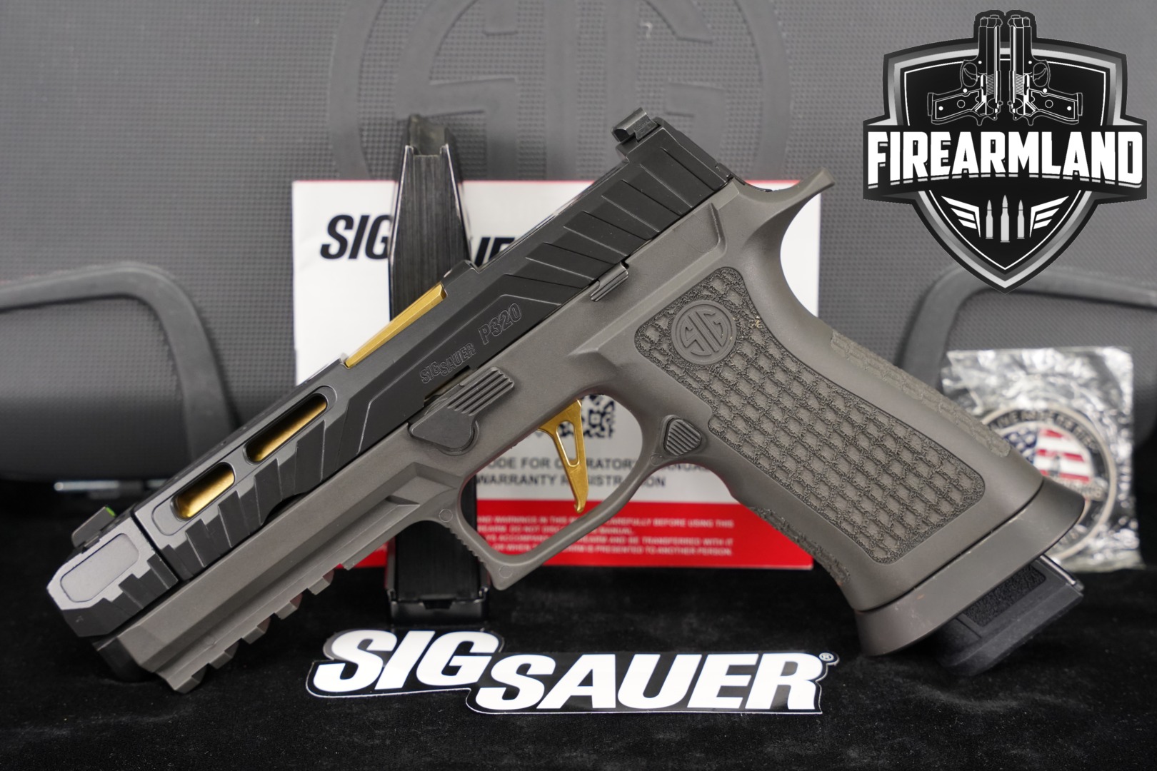 Sig Sauer P320 Custom Works Spectre Comp 9mm Luger Two-Tone Tungsten Gray in Very Good Condition Thumbnail