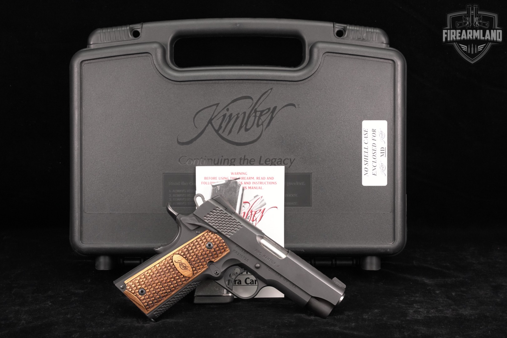 Kimber Pro Raptor II Custom Shop 45 ACP 1911 4" +2 MAGS & ORIG CASE-img-2