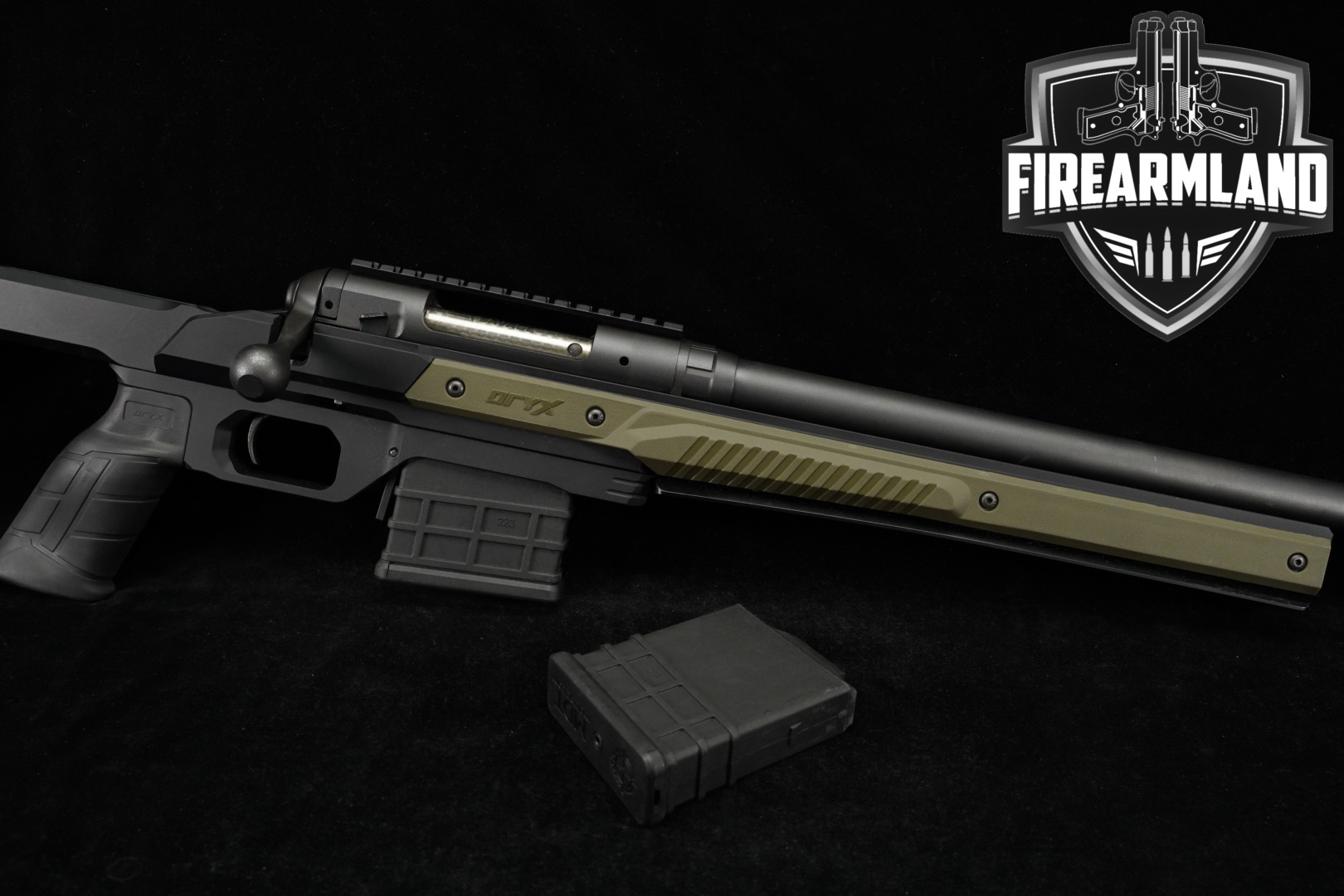 Savage Arms Model 12 .223 Rem. Black & OD Green in Very Good Condition Thumbnail