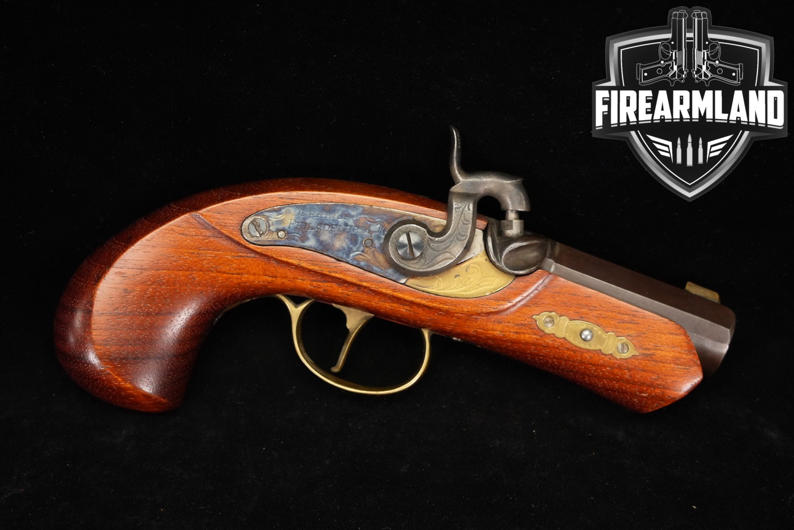Dikar Philadelphia Derringer 45 Caliber 3" Case-Hardened & Hardwood OCTAGON-img-0