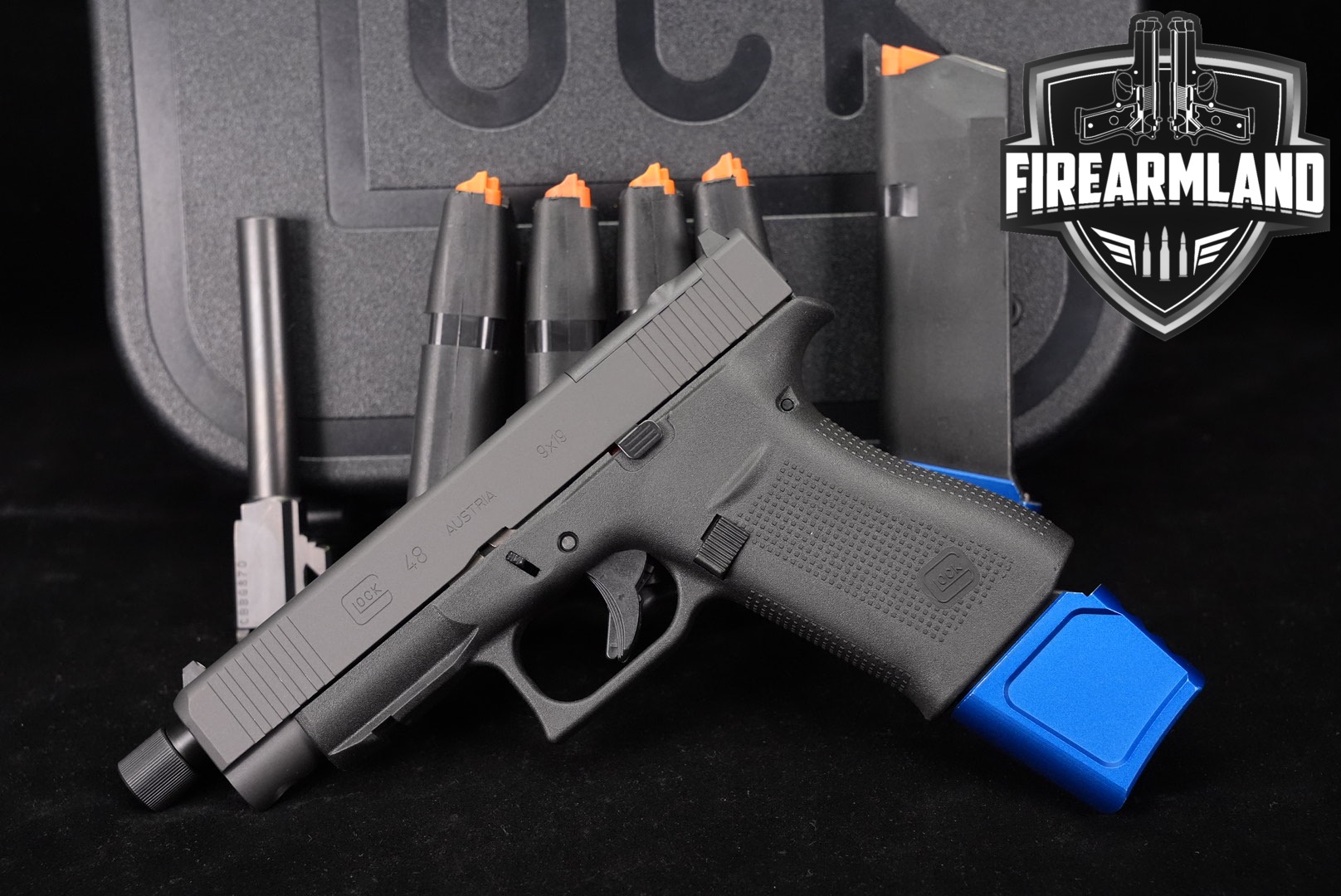 Glock 48 MOS G48 9mm 4.7 Two-Tone Grey +6 MAGS & ORIG CASE-img-0