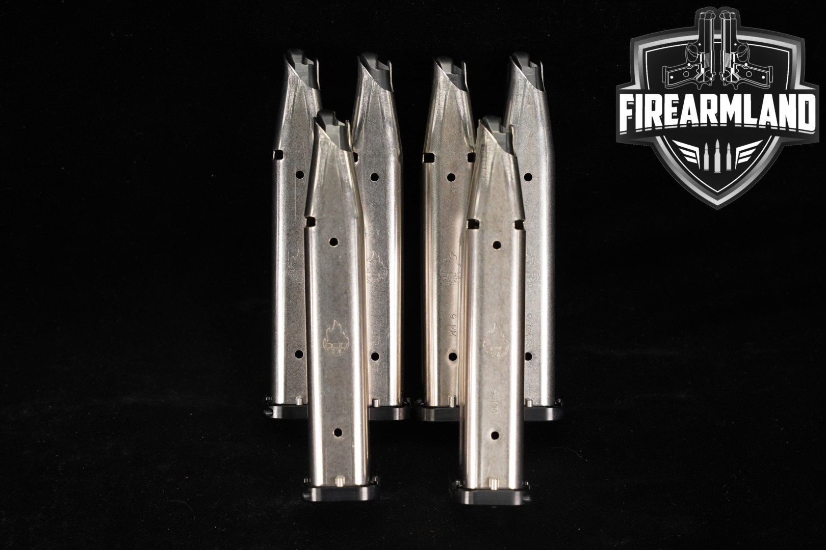 Atlas Gunworks SIX (6) 2011 DS 1911 21 Round 140MM Magazines 9mm Luger in Excellent Condition Thumbnail