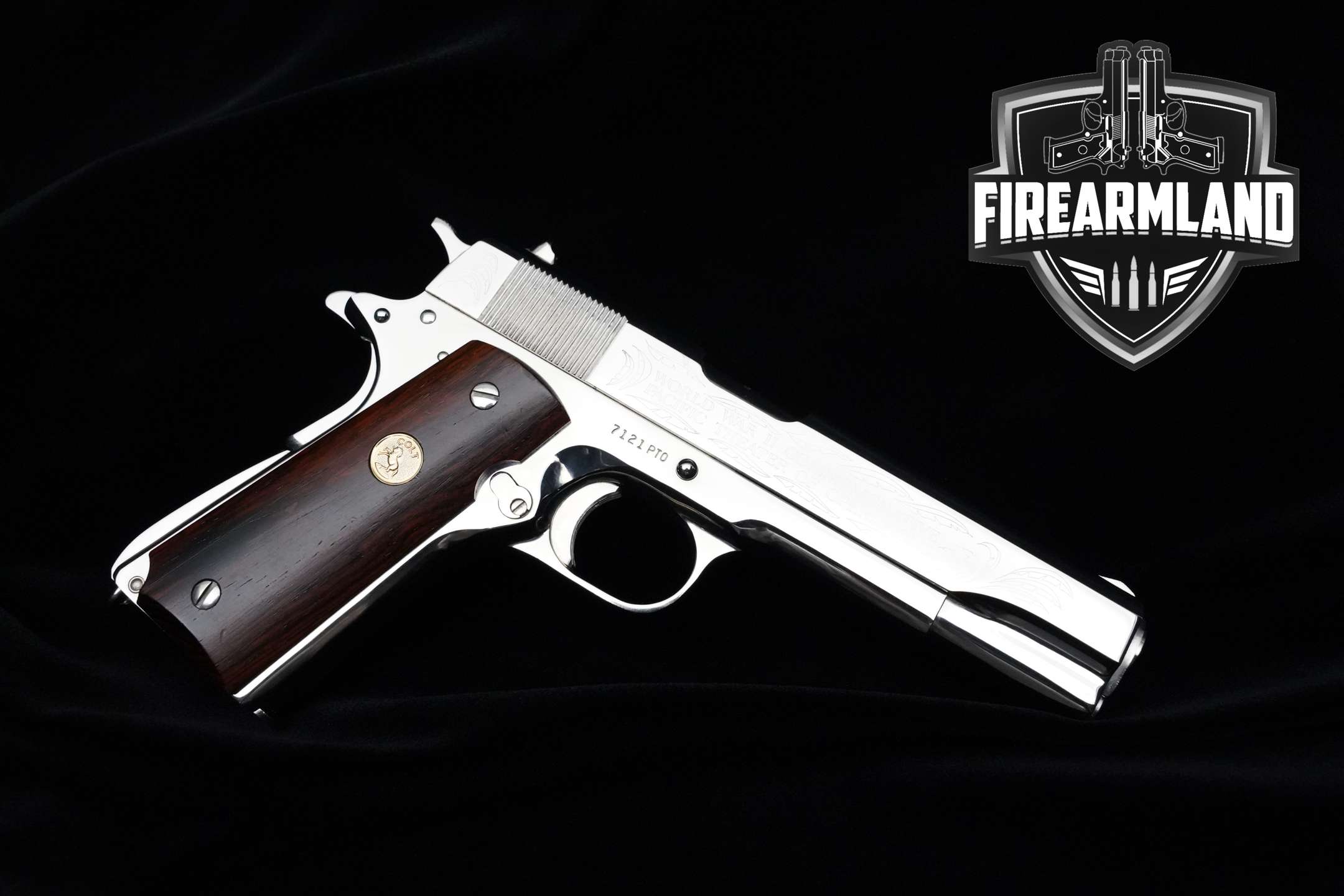 1970 Colt 1911A1 Gov't WWII Commemorative Asia Pacific Theater .45 ACP Nickel Plating in Excellent Condition Thumbnail