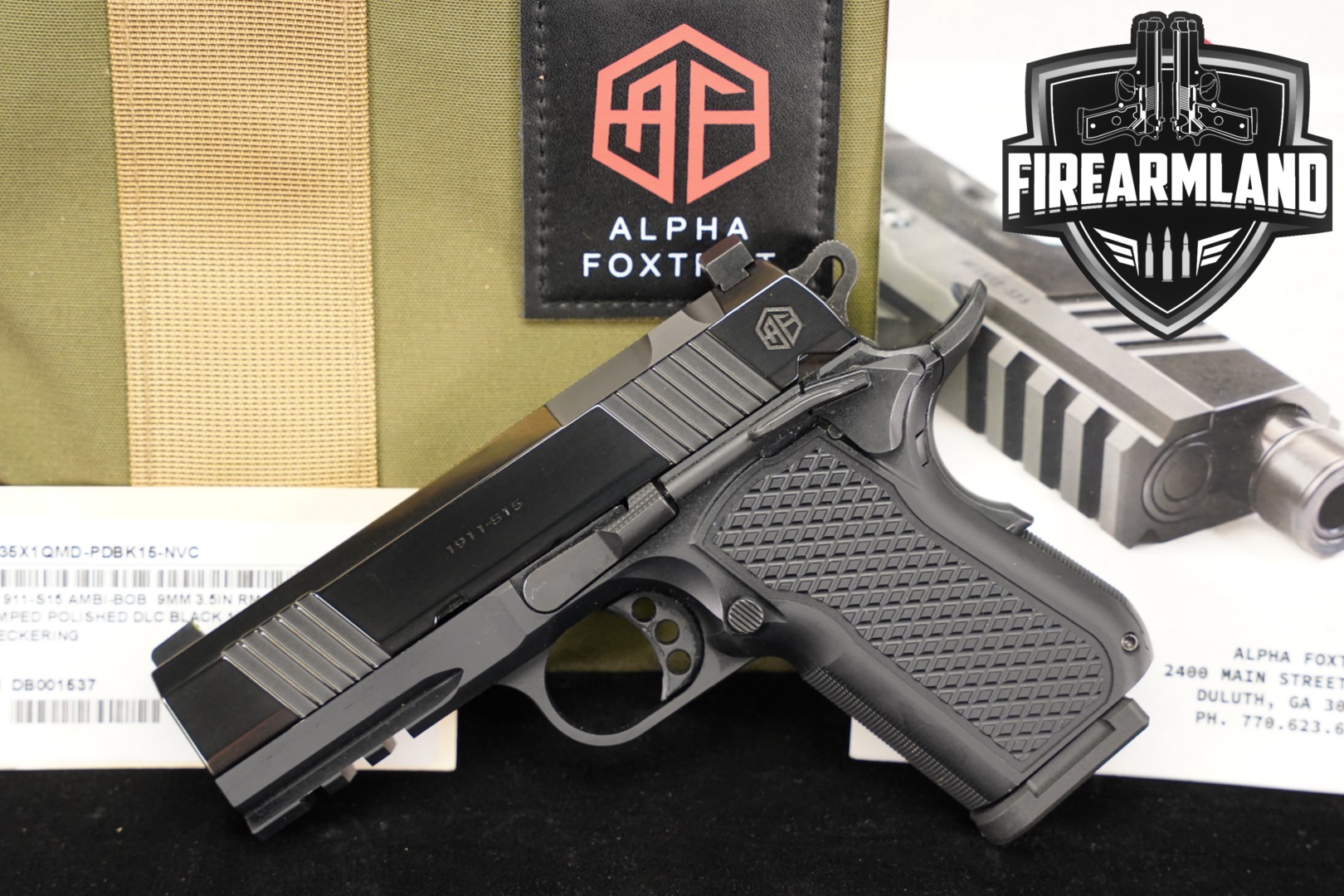 Alpha Foxtrot AF1911-S15 9mm Luger Two-Tone Black & Silver in Very Good Condition Thumbnail