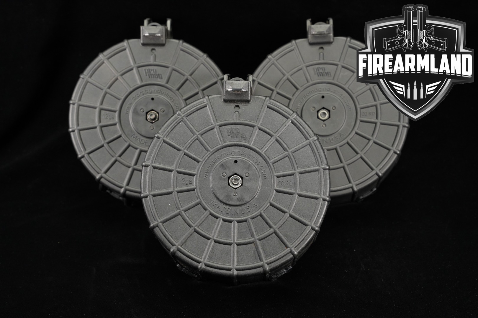 MD Arms Three (3) SAIGA-12 20 Round Drum Magazines 12 Gauge in Excellent Condition Thumbnail