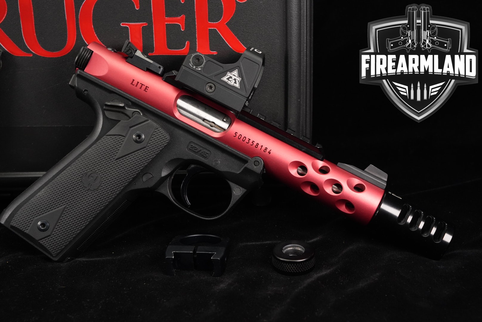 2022 Sturm Ruger Mark IV 22/45 Lite .22 LR Red Anodized in Excellent Condition Thumbnail