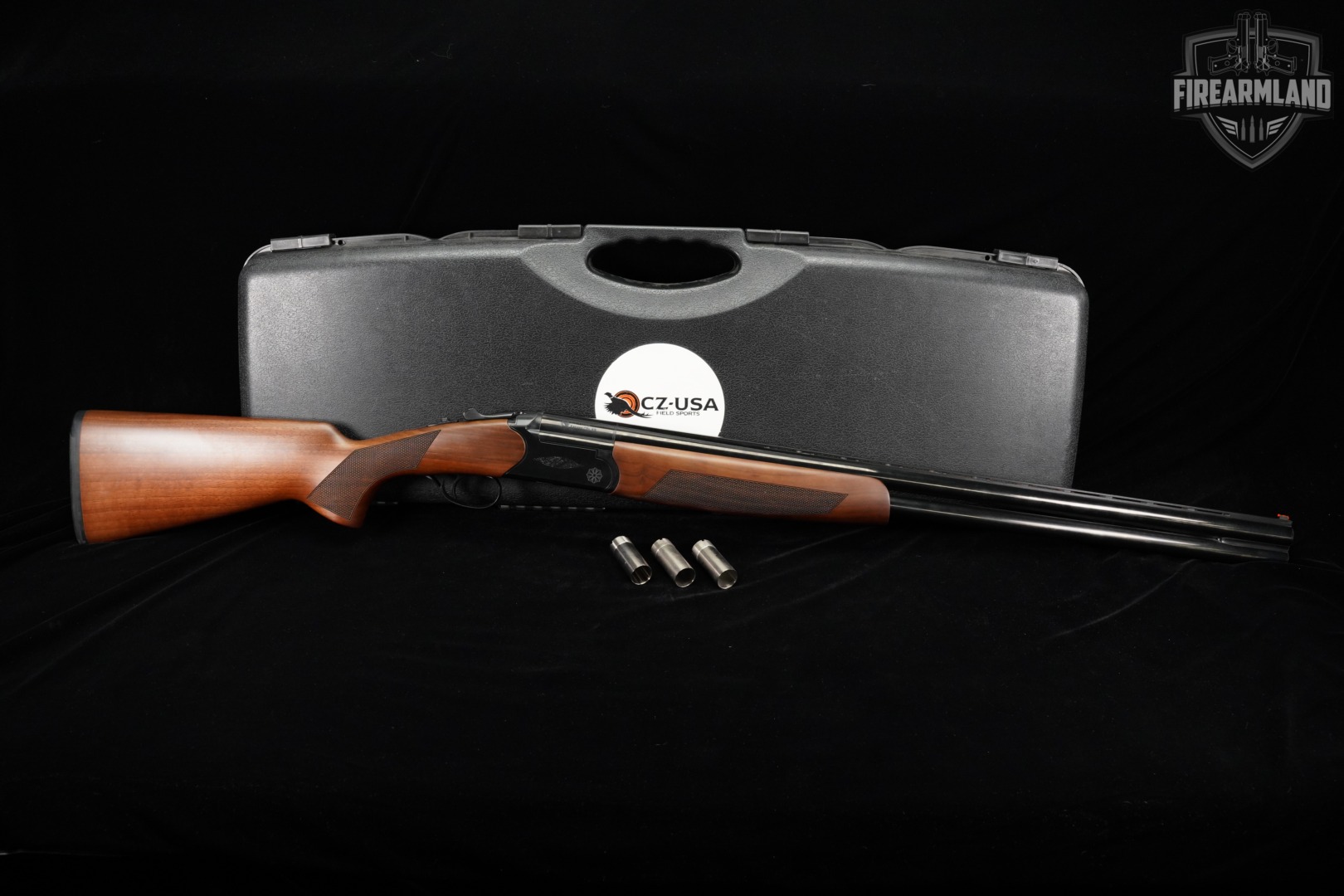 CZ Drake 12-Gauge 28" Black Chrome & Walnut O/U Huglu +ORIG BOX-img-2