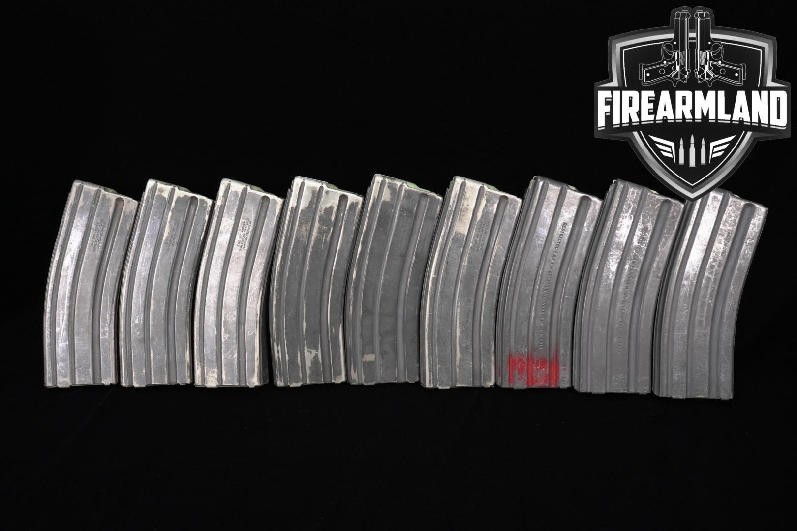 Okay Industries / Center Industries Corp NINE (9) LE Restricted Marked AR-15 Pattern 30-Round Magazines 5.56mm NATO (.223 Rem.) in Good Condition Thumbnail