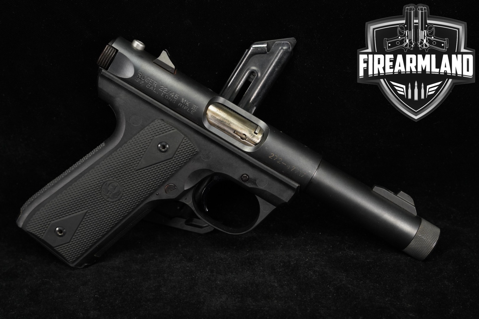 2012 Sturm Ruger Mark III 22/45 Replaceable Panels (RP) .22 LR Black in Good Condition Thumbnail