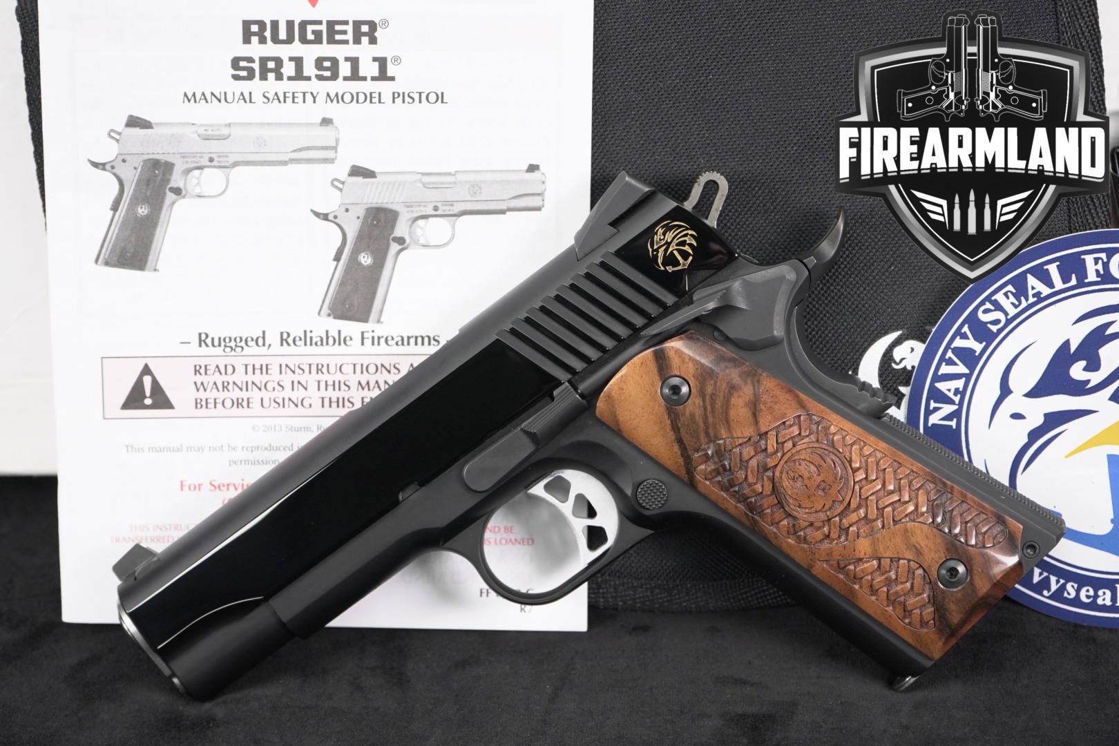 Sturm Ruger SR1911 Commander; TALO Exclusive; Navy SEAL Foundation Limited Edition .45 ACP Blued & Black in Very Good Condition Thumbnail