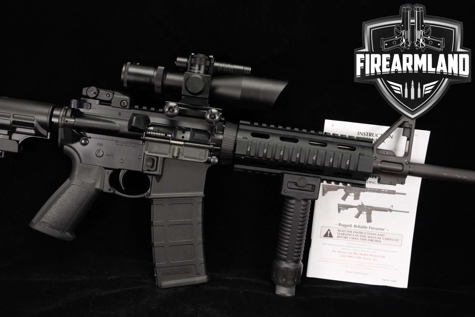 Ruger AR-556 5.56 NATO AR15 16" 15 AR556 +SCOPE, GRIP-POD-img-0