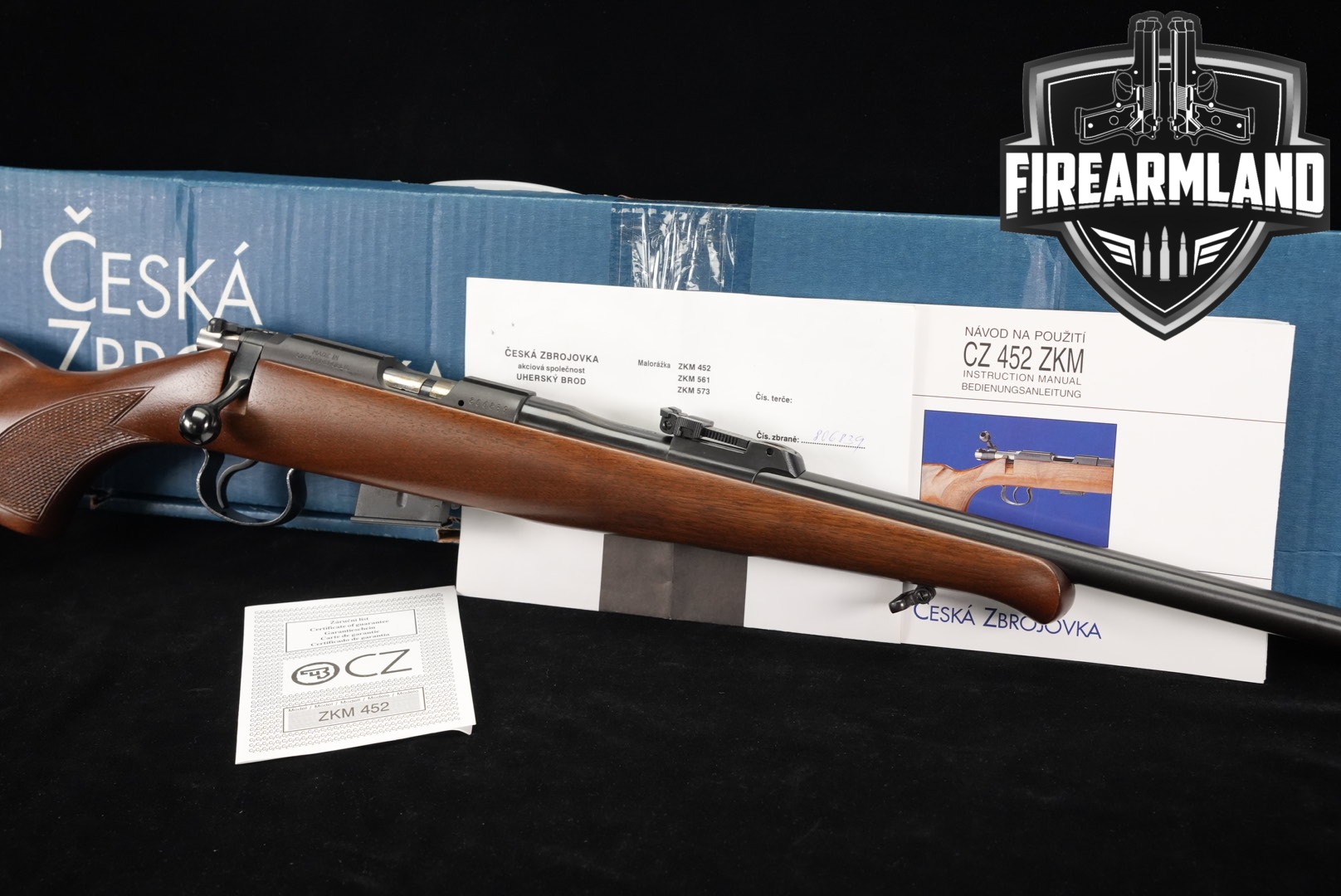 CZ CZ 452-2E ZKM Lux .22 WMR Blued & Walnut in Excellent Condition Thumbnail