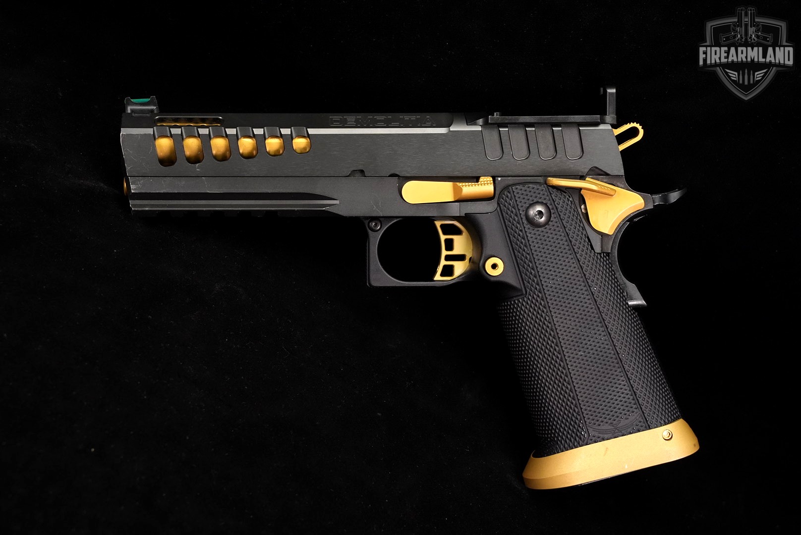DESIRED Watchtower Defense Demolitia 9mm 1911 2011 GOLD BARREL +ORIG CASE-img-4