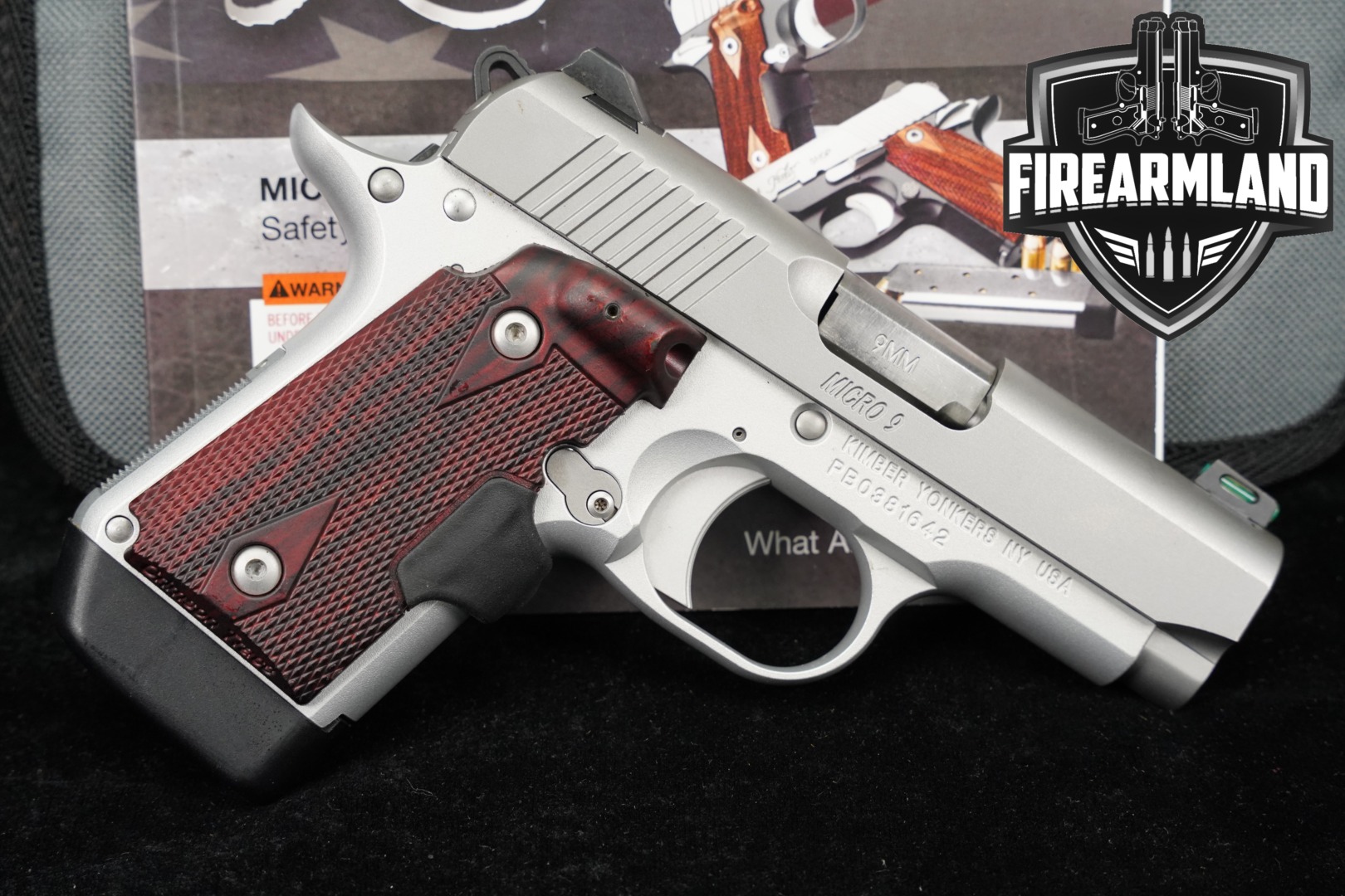 Kimber Micro 9 Stainless (Rosewood), Crimson Trace Lasergrips 9mm Luger Stainless in Excellent Condition Thumbnail