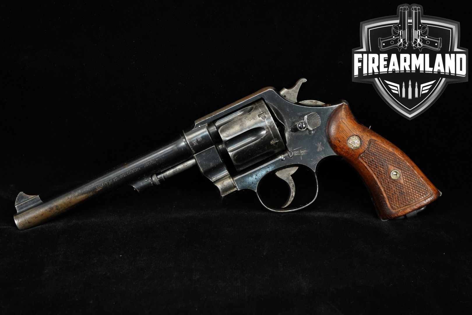1915-1916 Smith & Wesson (S&W) .455 Hand Ejector Second Model .455 Webley Blued in Good Condition Thumbnail