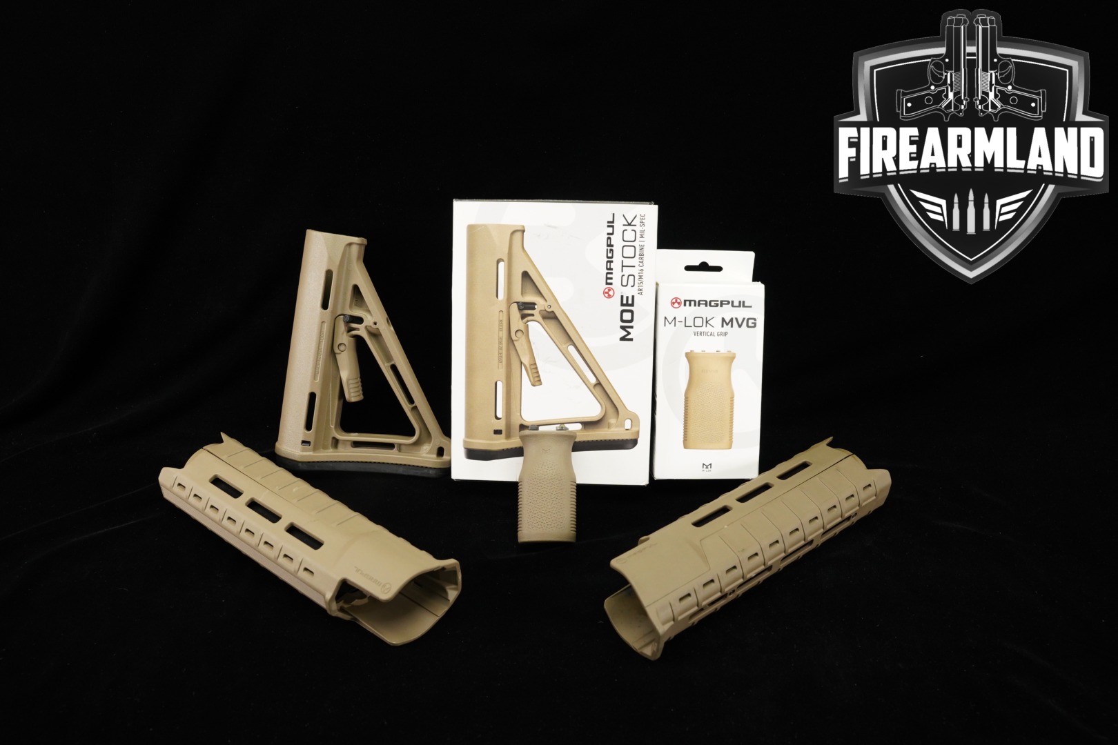 Magpul Industries 2x FDE Stock Handguard & Grip Set in Good Condition Thumbnail