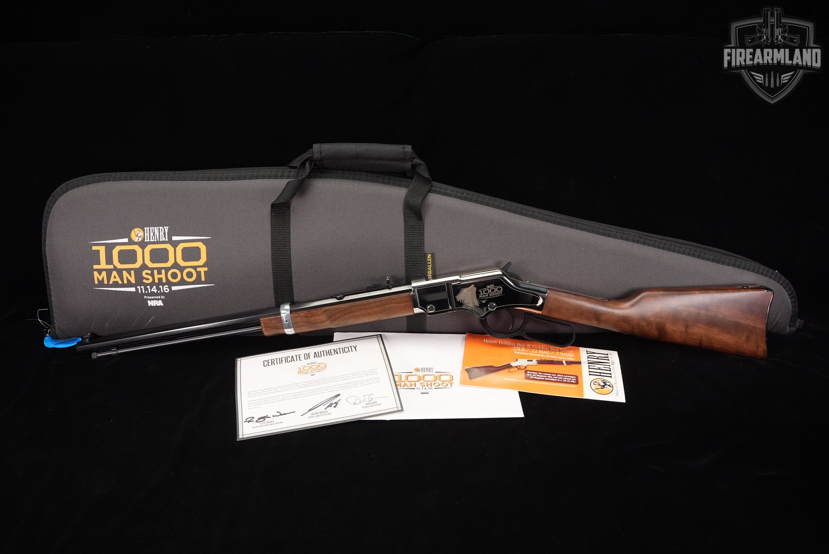 LIMITED 16 Of 1000 Henry Golden Boy Silver NRA 22LR 20" OCTAGON +ORIG CASE-img-2