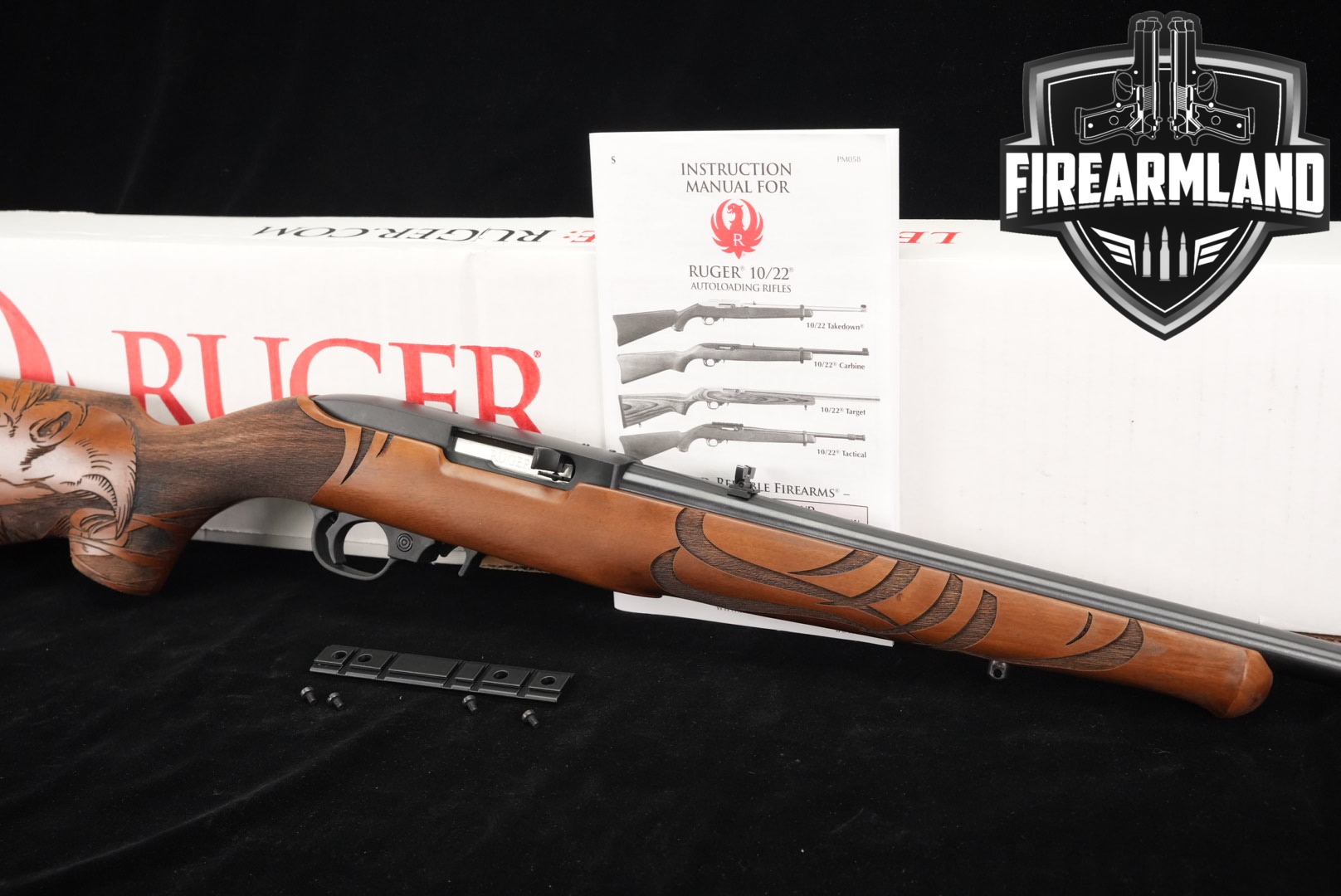 2018 Sturm Ruger 10/22 Sporter; TALO Exclusive; Engraved Eagle .22 LR Black & Hardwood in Excellent Condition Thumbnail
