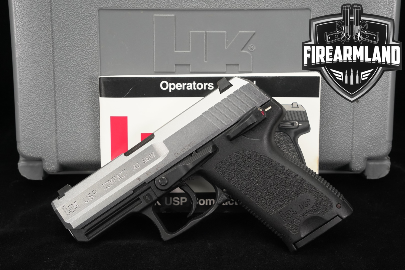Heckler & Koch (H&K, HK) USP Compact Stainless, Variant 1 .40 S&W Two-Tone Stainless in Fair Condition Thumbnail