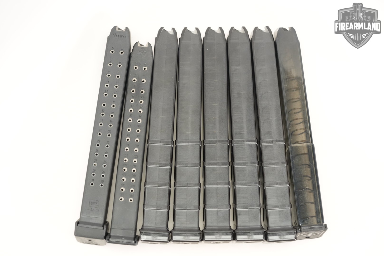 EIGHT (8) Extended Glock 17 19 26 45 47 33 Round Magazines Mags-img-3