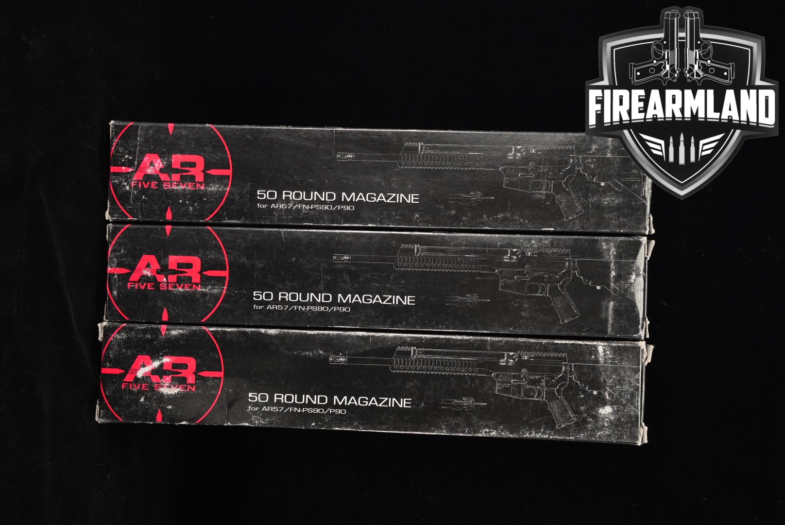 AR57 THREE (3) P90/PS90 Pattern 5.7x28 Magazines 5.7X28mm in Excellent Condition Thumbnail
